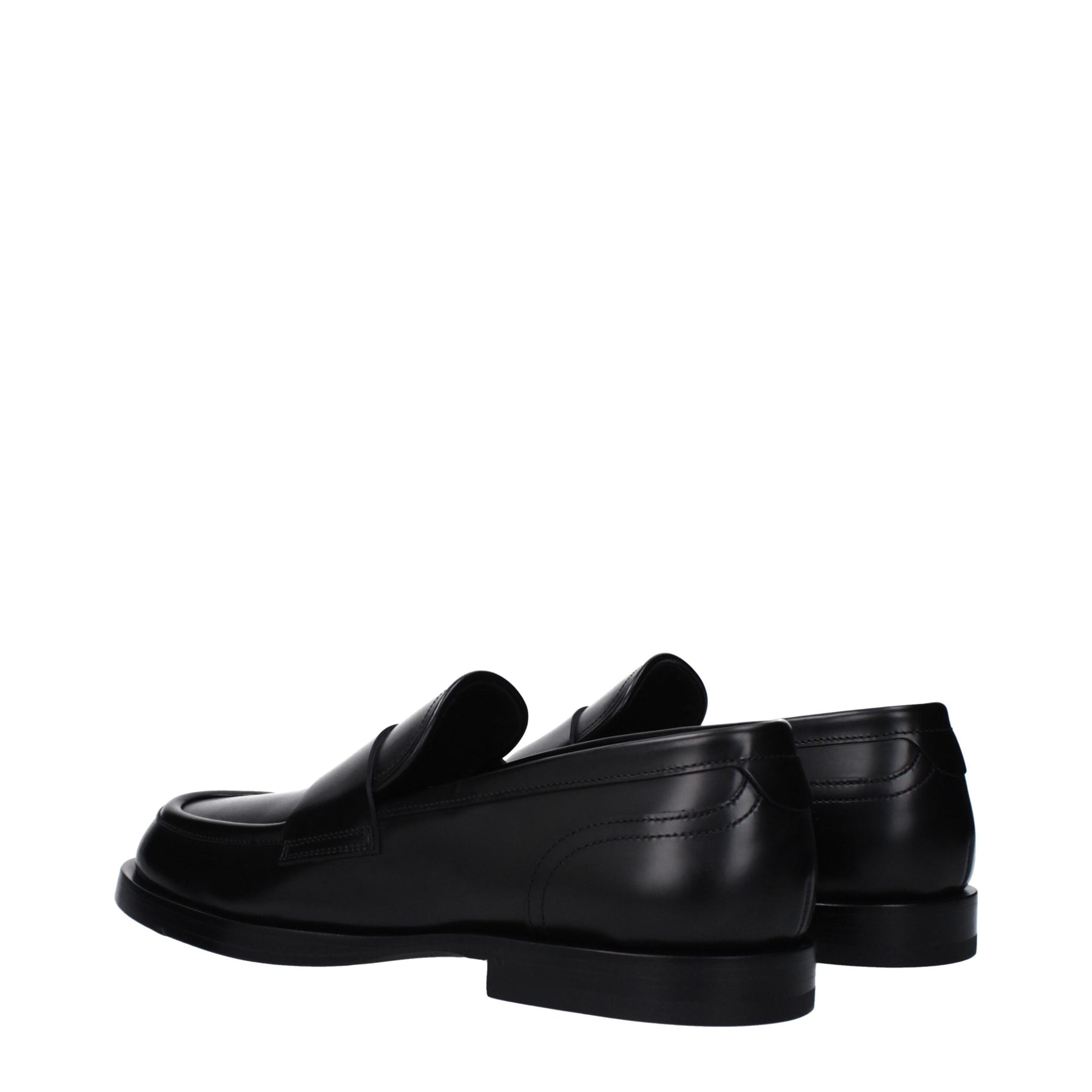 Dolce & Gabbana Black Leather Slip-On Loafers | Regal Royce