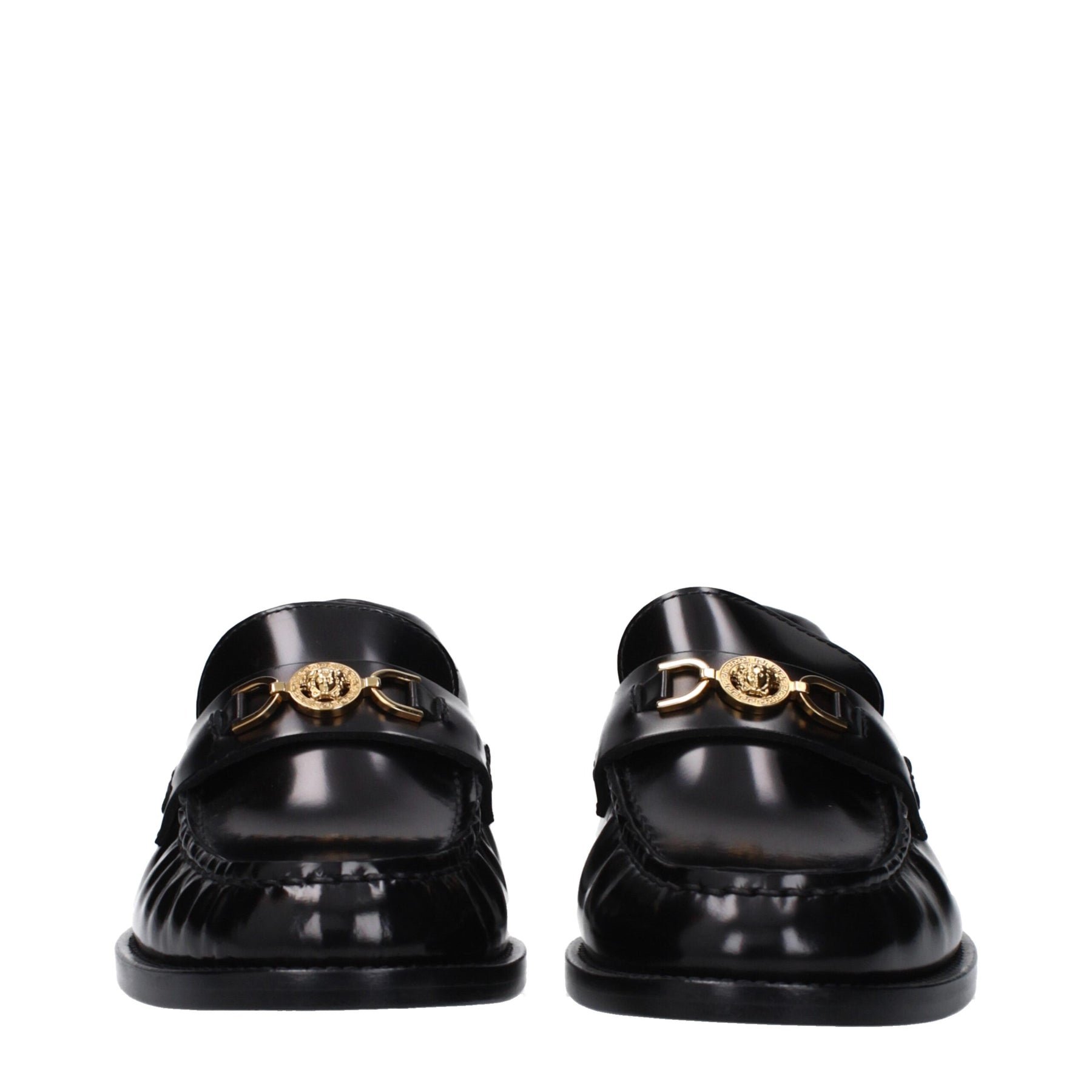 Versace Black Leather Slip-On Loafers | Regal Royce