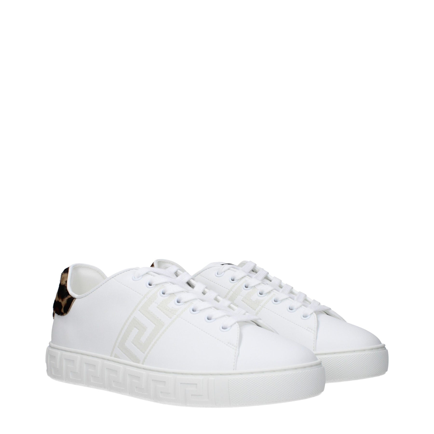 Versace White Leather Low Top Sneakers | Regal Royce