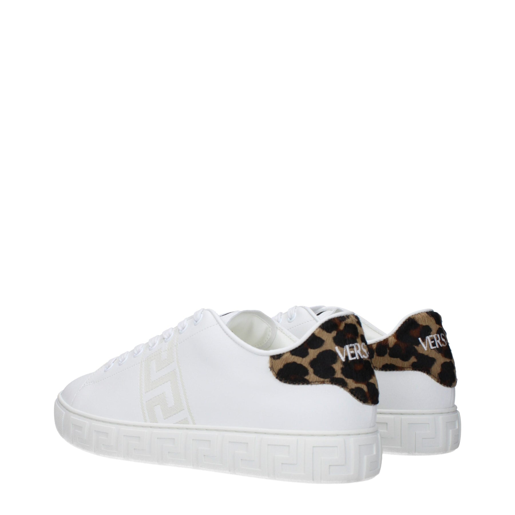 Versace White Leather Low Top Sneakers | Regal Royce