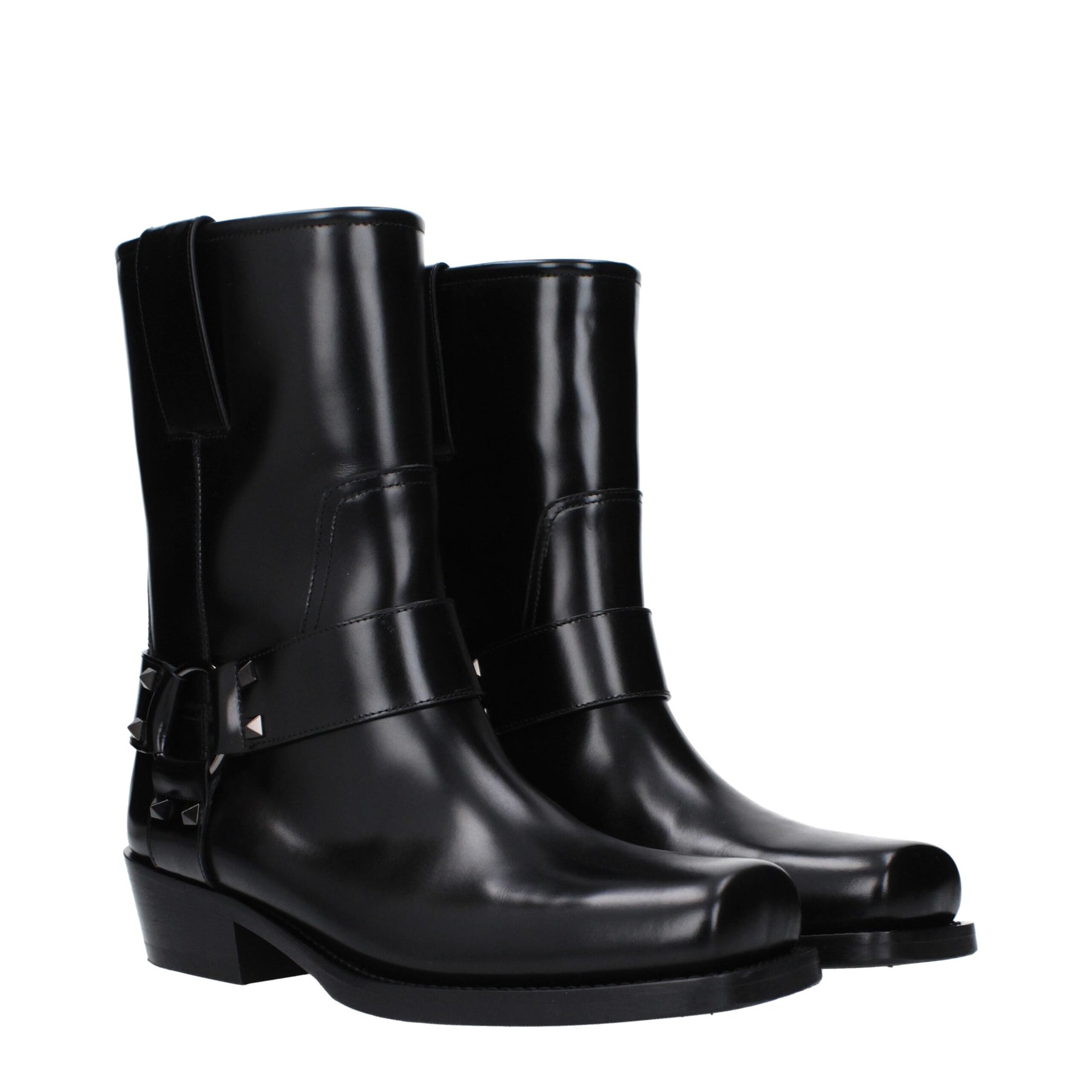 Valentino Garavani Black Leather Ankle Boots | Regal Royce