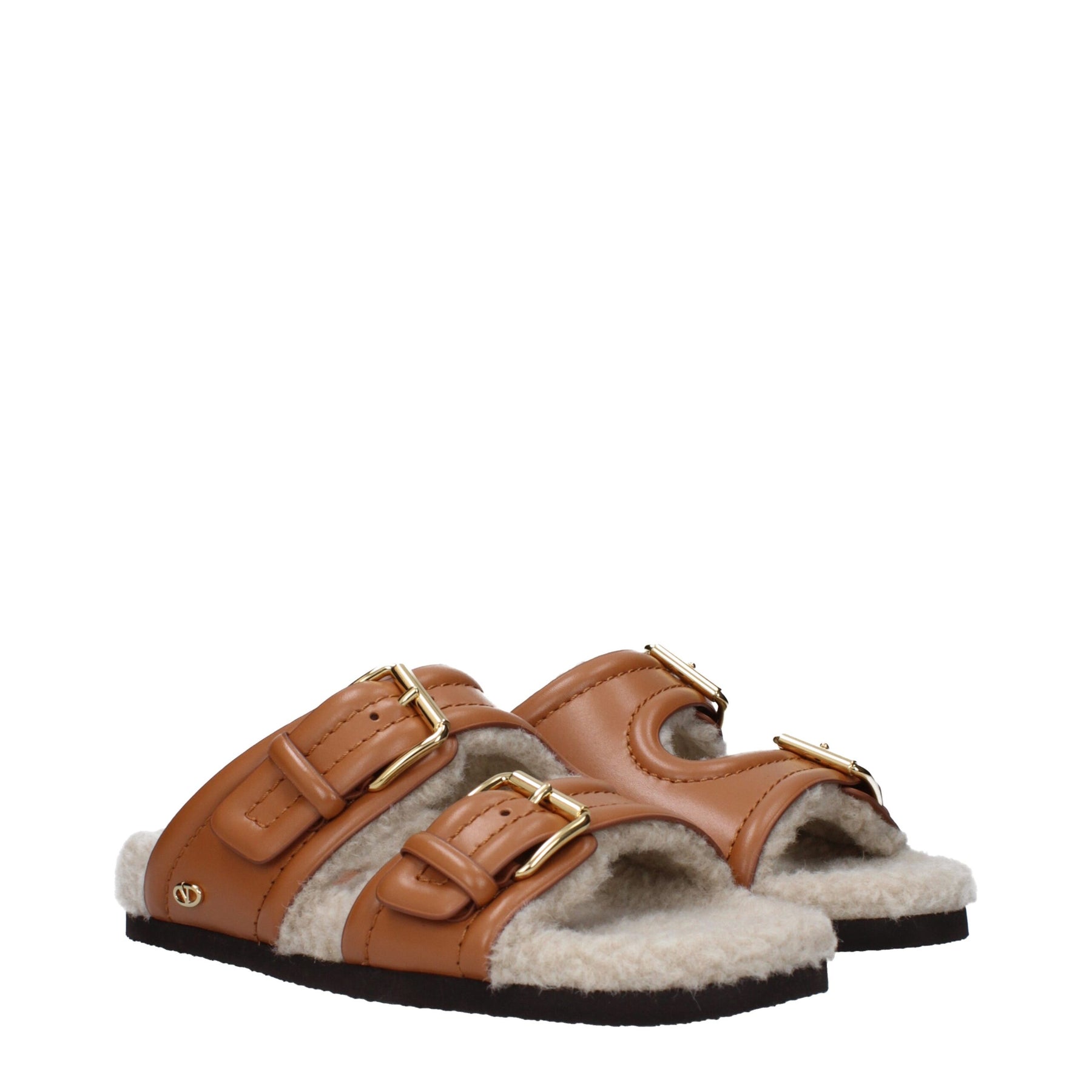 Valentino Garavani Brown Leather Slippers | Regal Royce