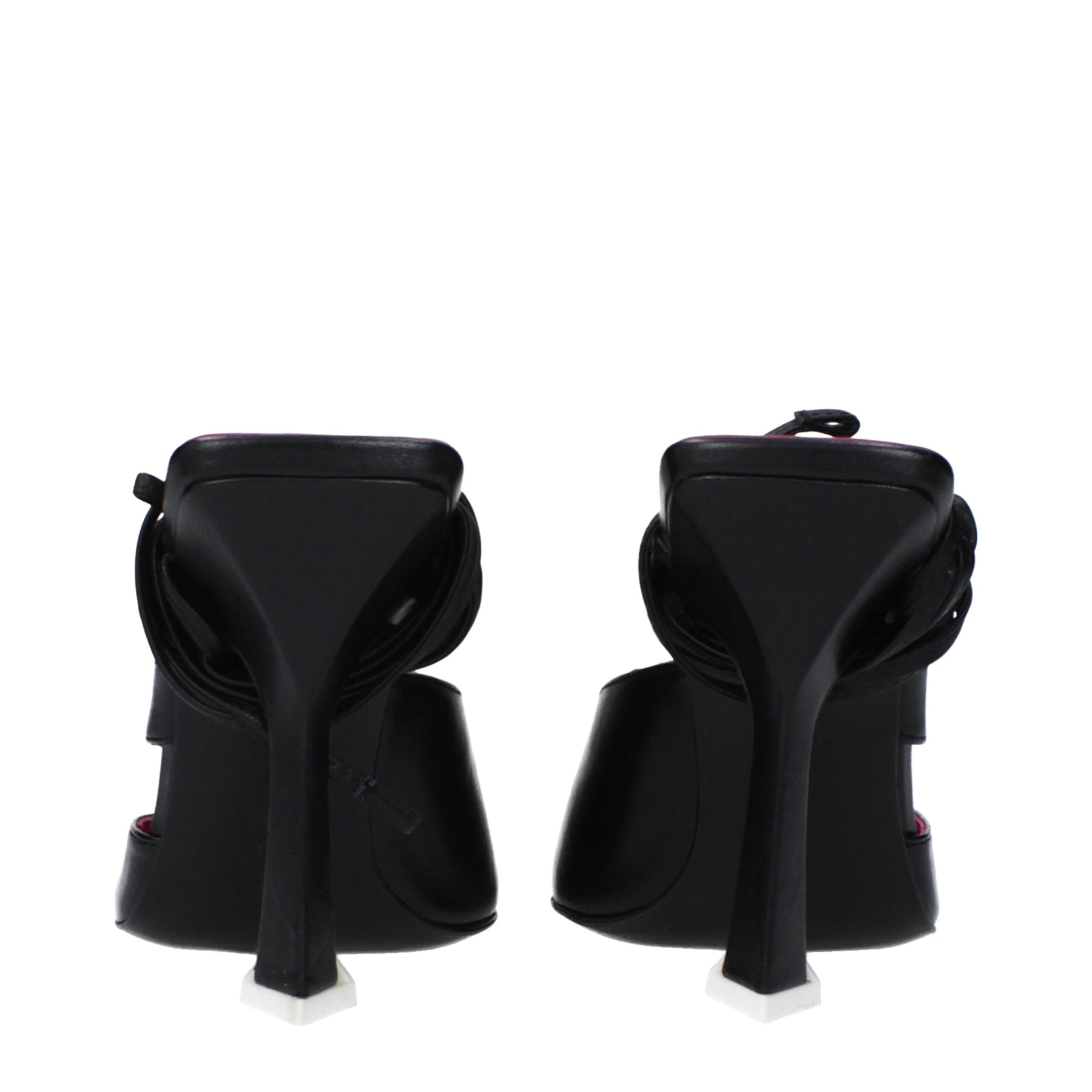 The Attico Black Leather Stiletto Heel Sandals | Regal Royce