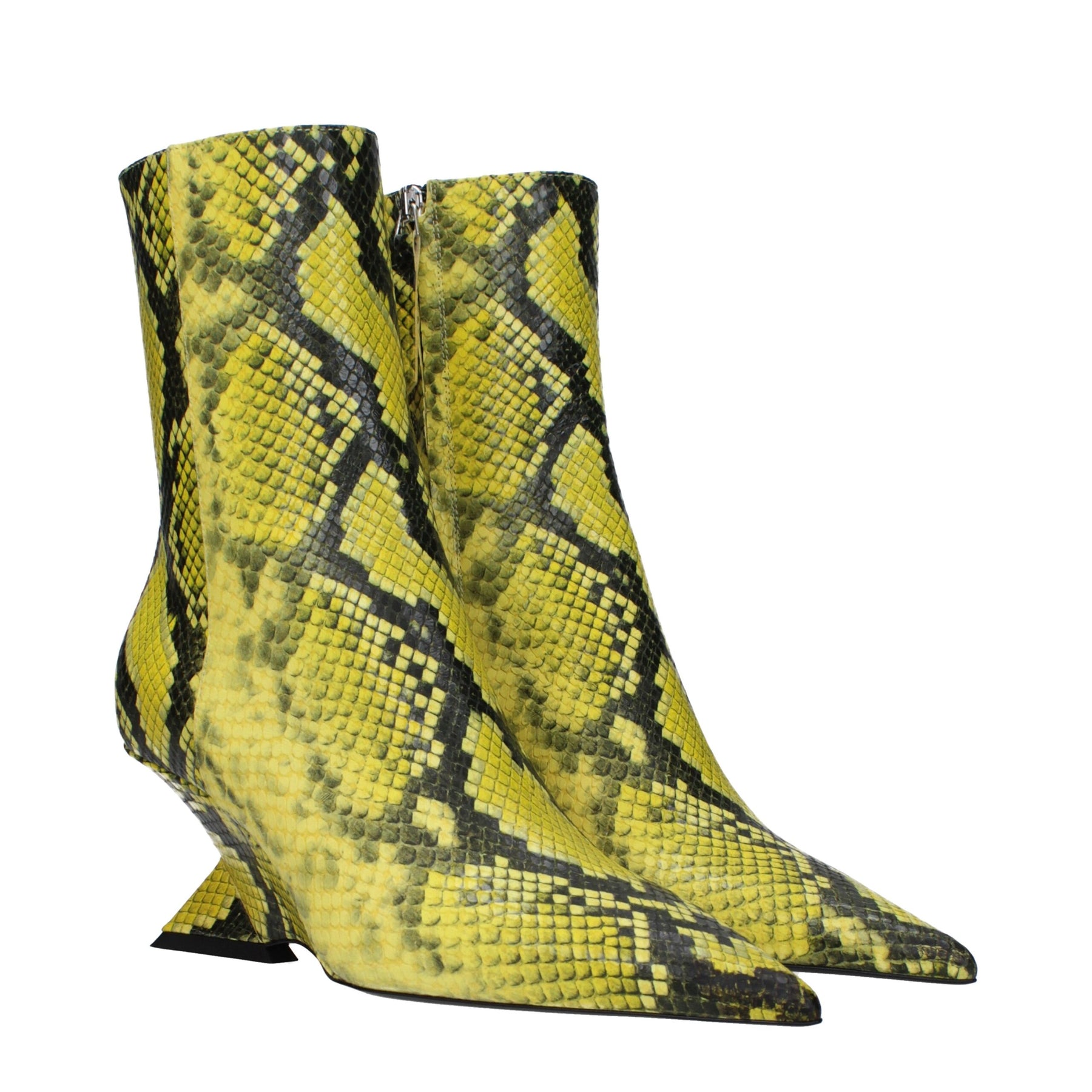 The Attico Yellow Leather Ankle Boots | Regal Royce