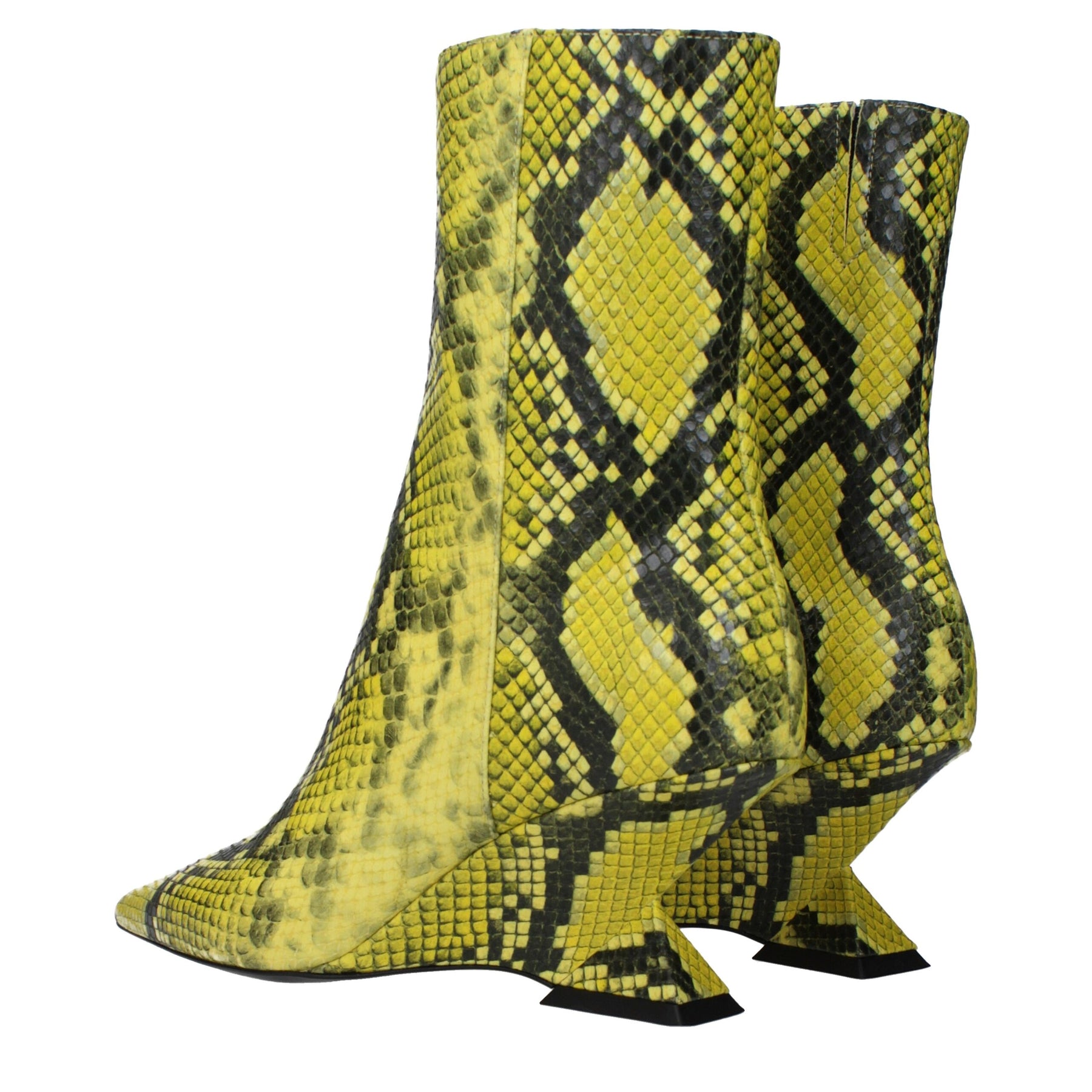 The Attico Yellow Leather Ankle Boots | Regal Royce