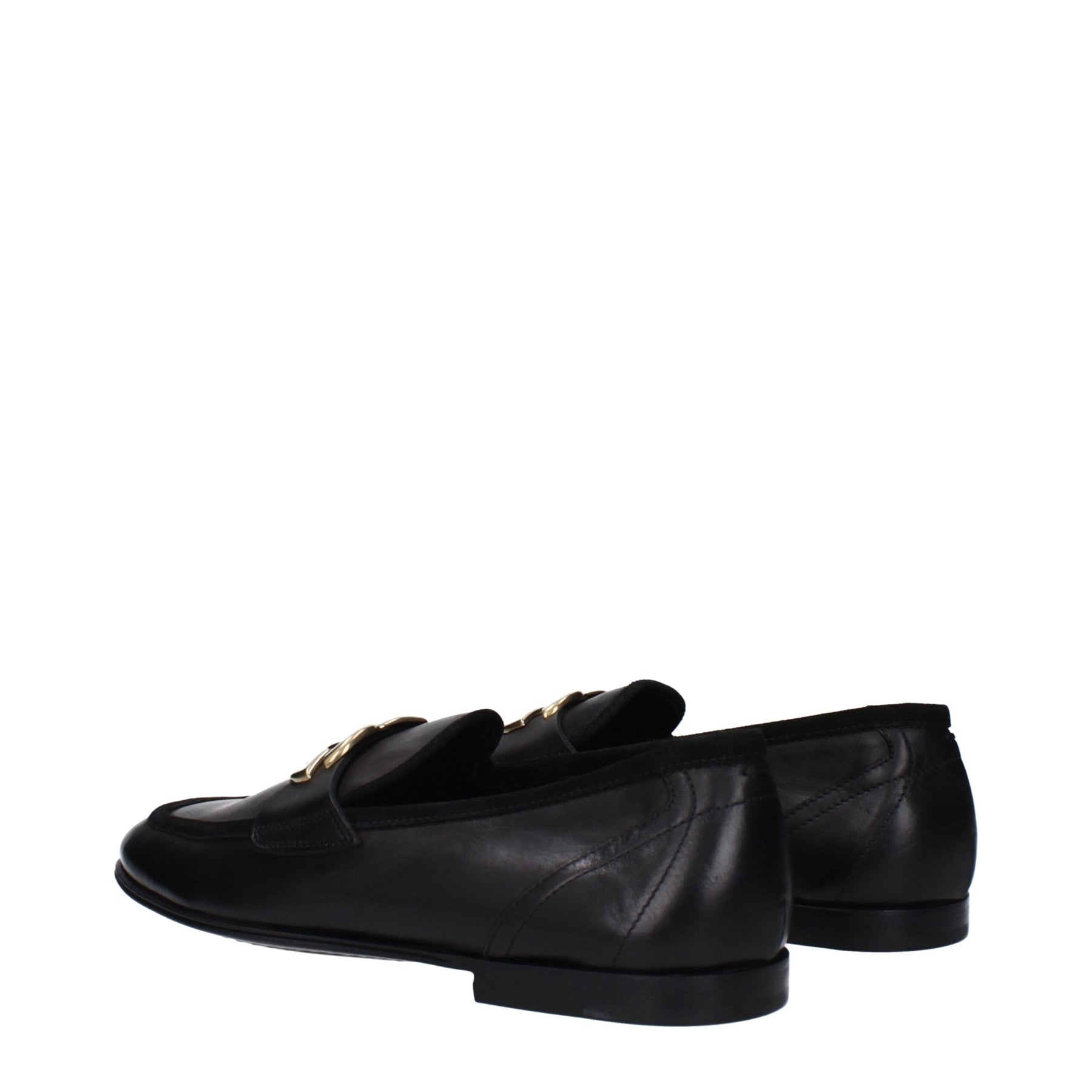 Dolce & Gabbana Black Leather Slip-On Loafers | Regal Royce