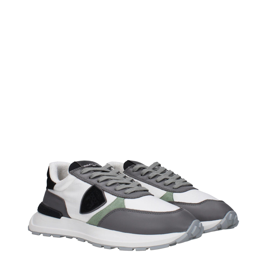 Philippe Model White Fabric Low Top Sneakers
