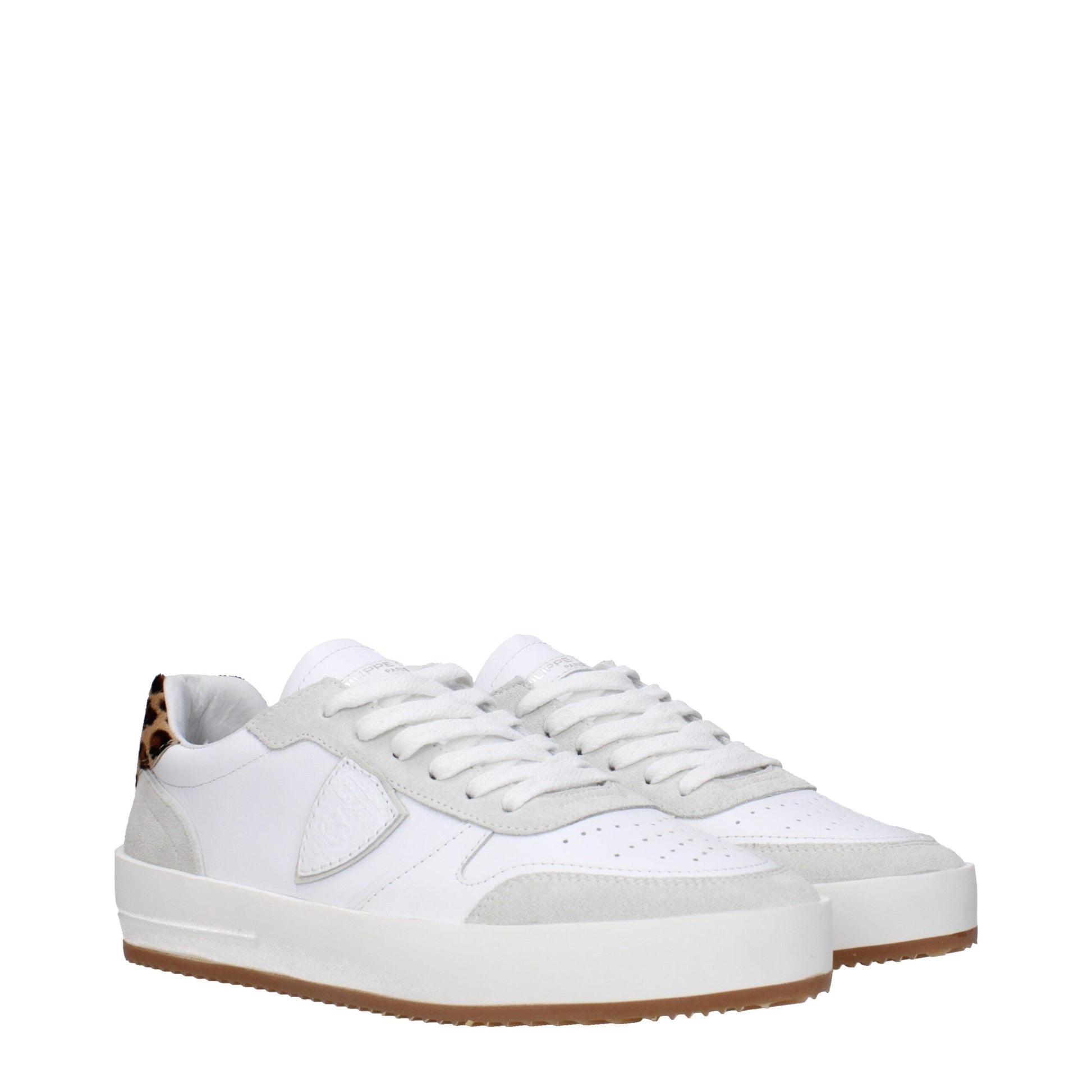 Philippe Model White Leather Low Top Sneakers
