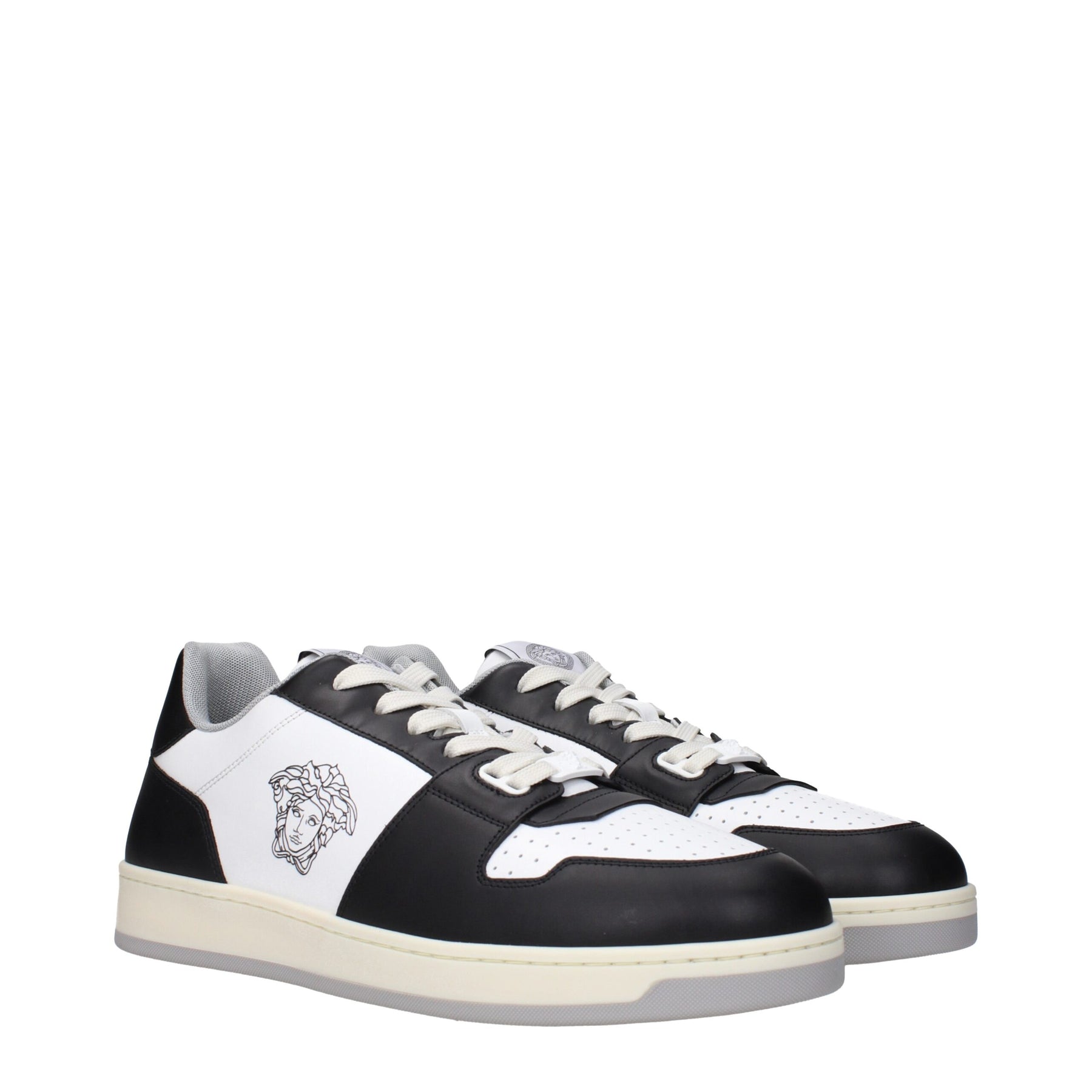 Versace White Leather Low Top Sneakers | Regal Royce