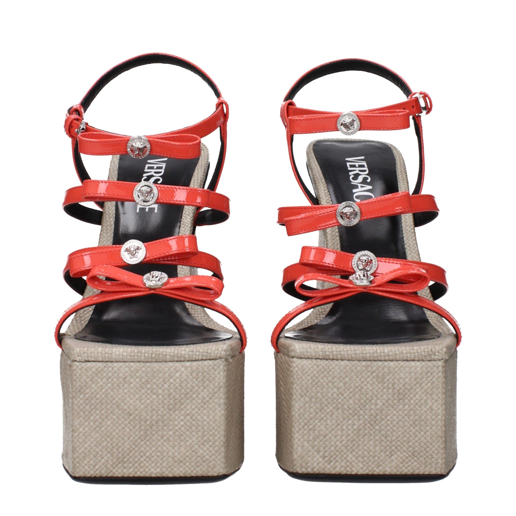 Versace Orange Leather Platform Sandals | Regal Royce