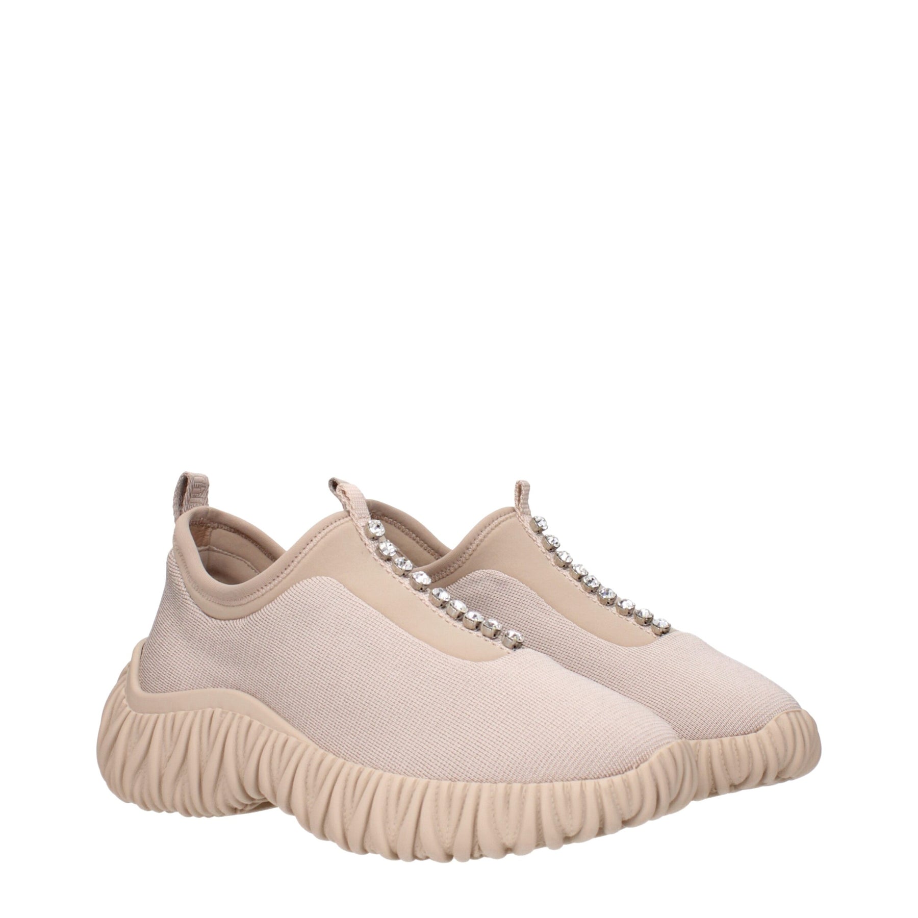 Miu Miu Beige Fabric Sneakers | Regal Royce