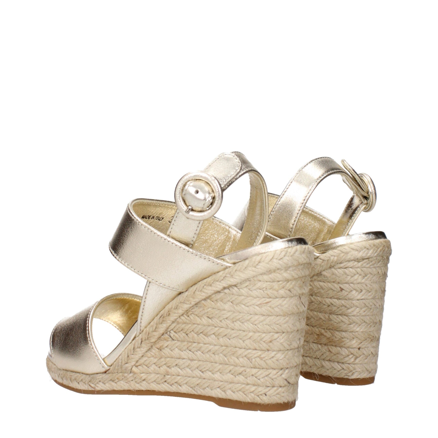 Prada Gold Leather Wedge Sandals | Regal Royce