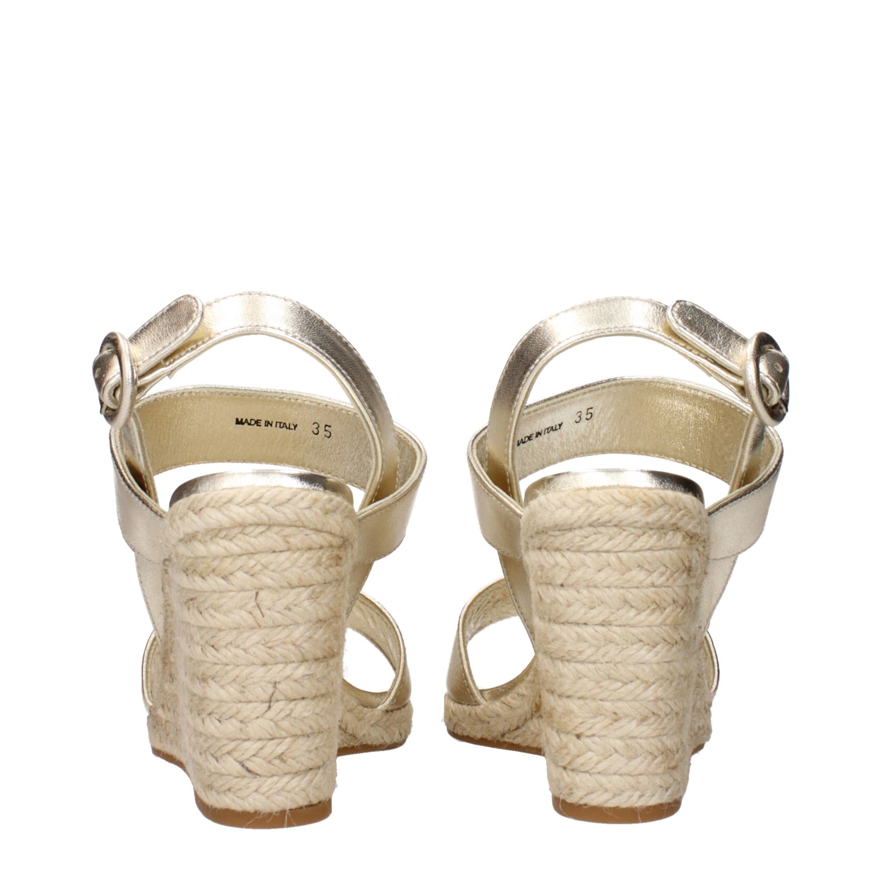 Prada Gold Leather Wedge Sandals | Regal Royce