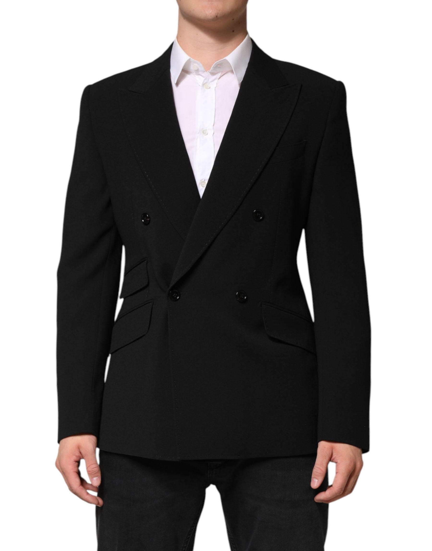 Dolce & Gabbana Black SICILIA Double Breasted Coat Blazer | Regal Royce