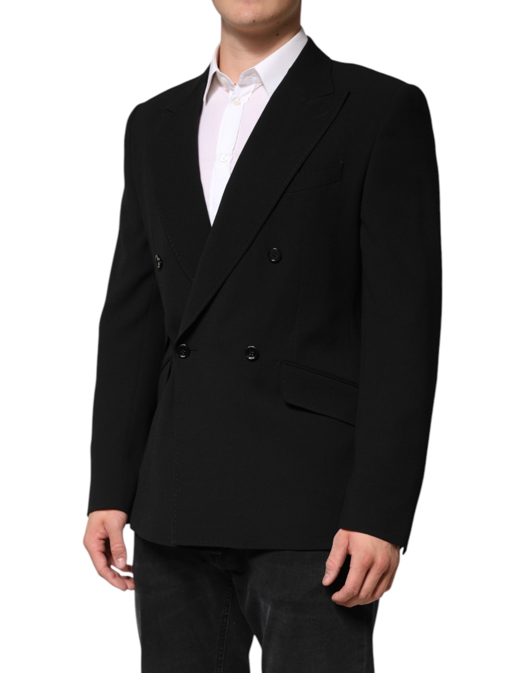 Dolce & Gabbana Black SICILIA Double Breasted Coat Blazer | Regal Royce