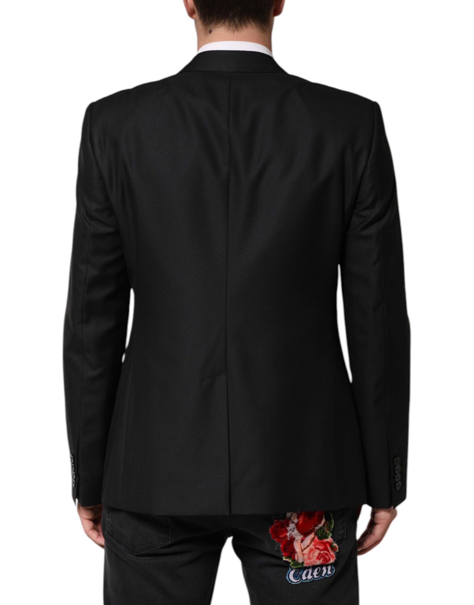 Dolce & Gabbana Black Wool Single Breasted Jacket Blazer | Regal Royce