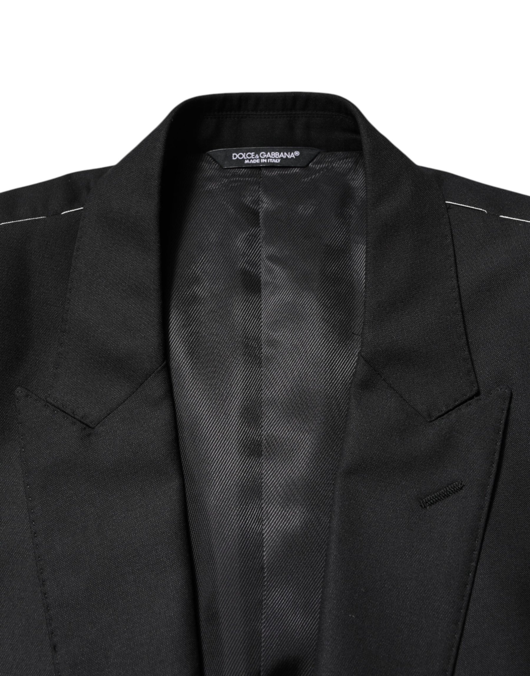 Dolce & Gabbana Black Wool Single Breasted Jacket Blazer | Regal Royce