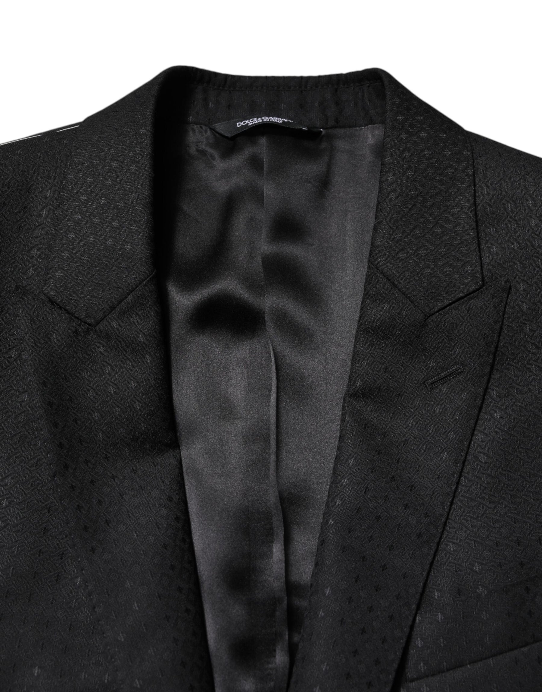 Dolce & Gabbana Black Jacquard Single Breasted 2 Piece Suit | Regal Royce