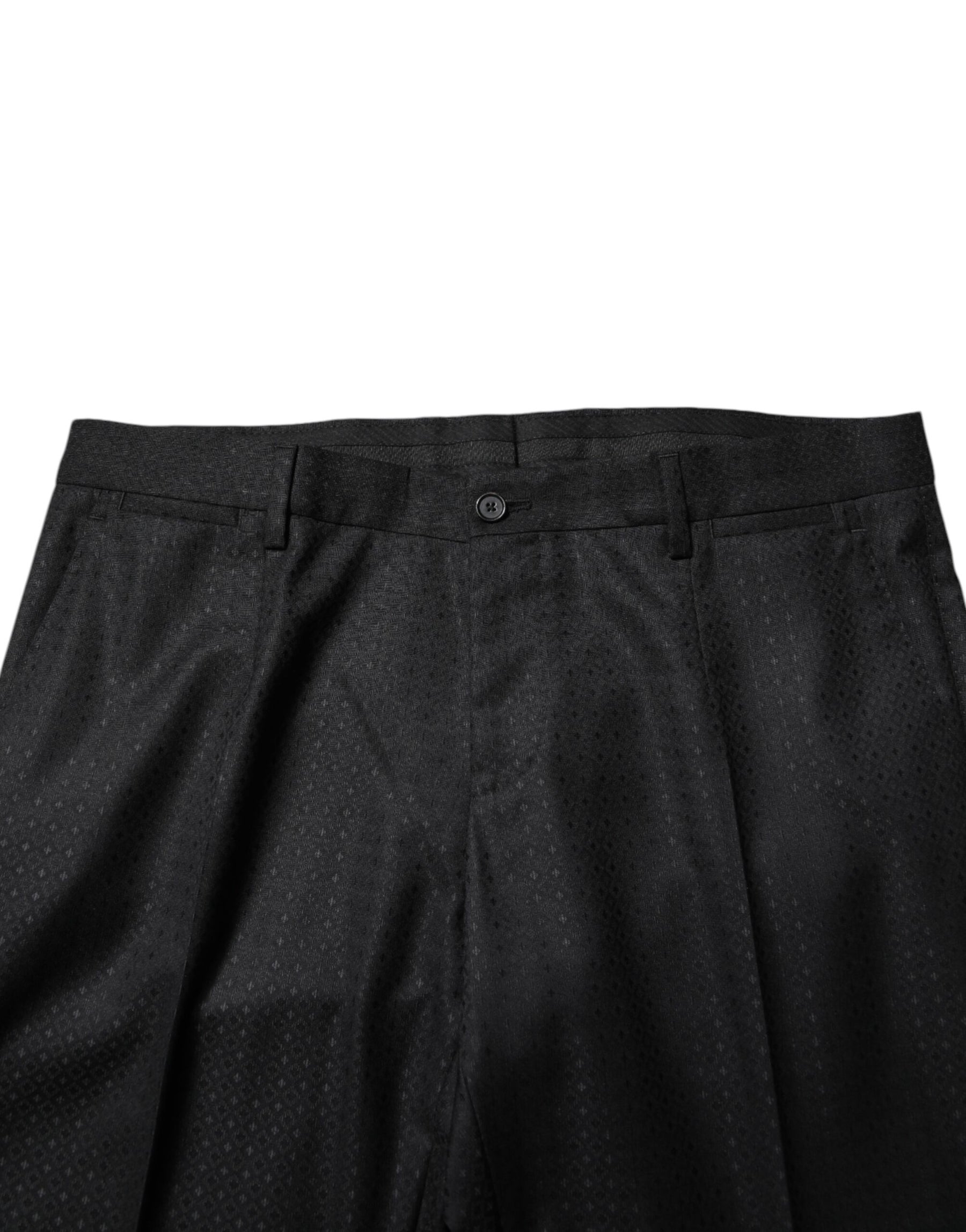 Dolce & Gabbana Black Jacquard Single Breasted 2 Piece Suit | Regal Royce