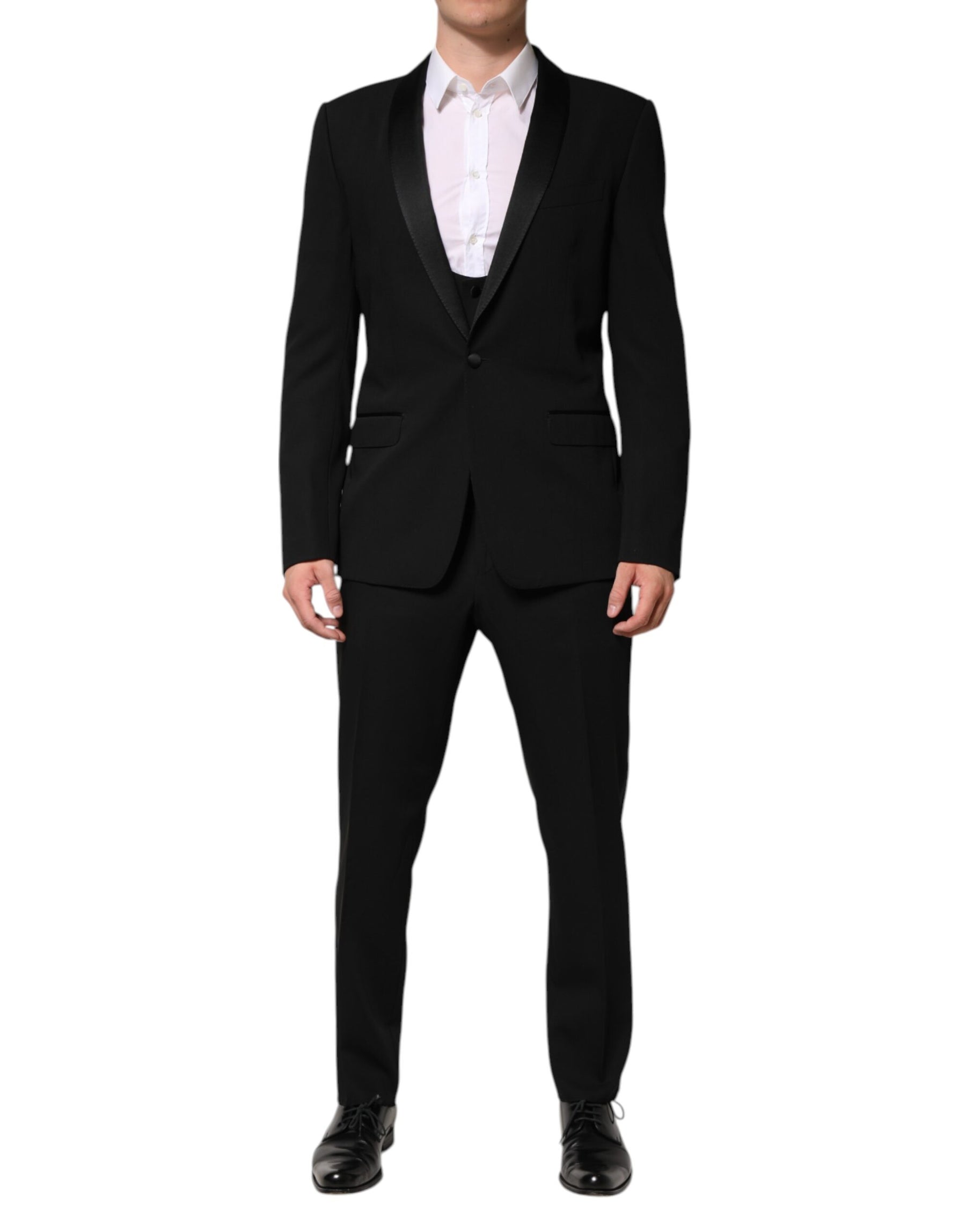Dolce & Gabbana Black Wool 3 Piece Single Breasted Suit | Regal Royce