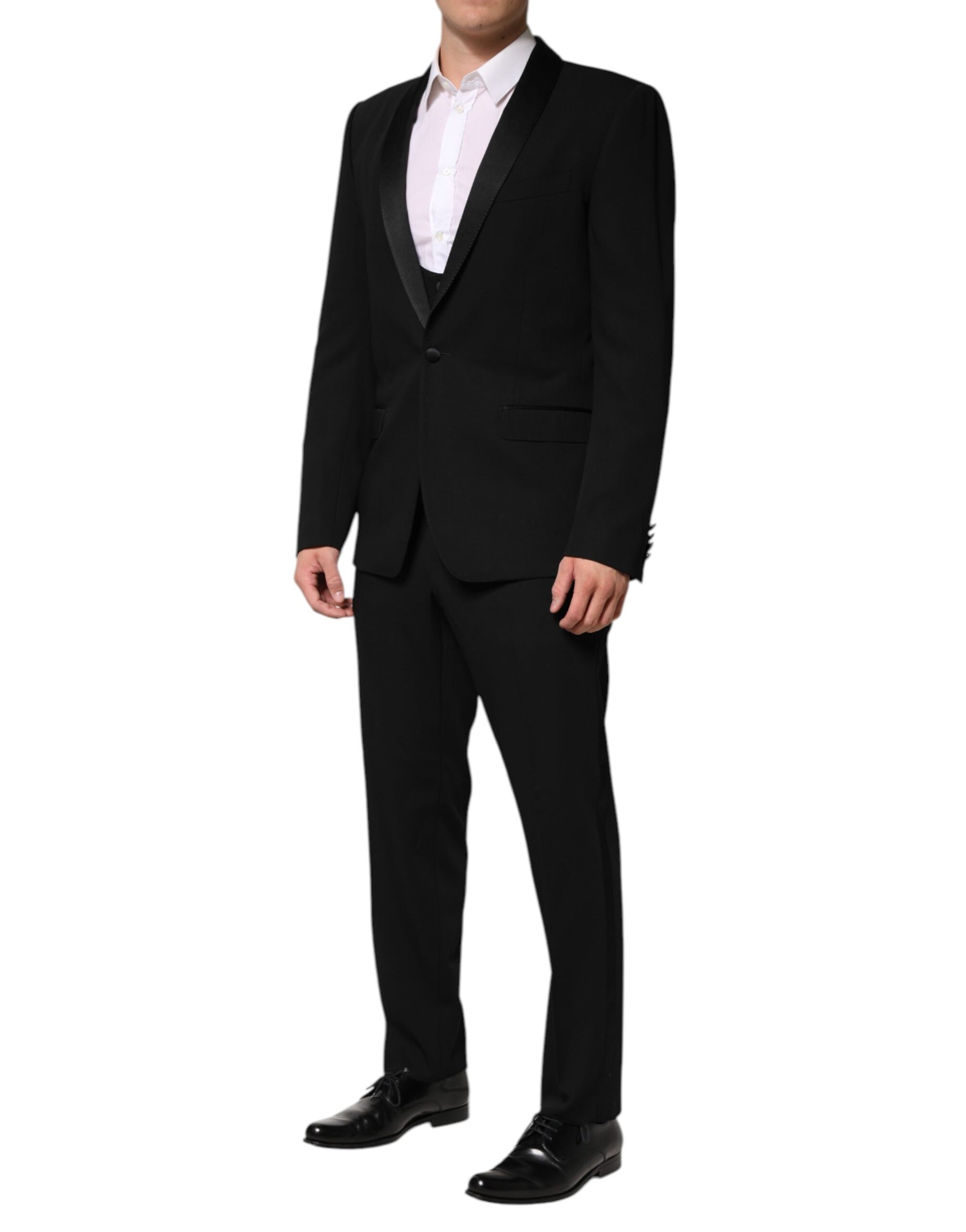 Dolce & Gabbana Black Wool 3 Piece Single Breasted Suit | Regal Royce