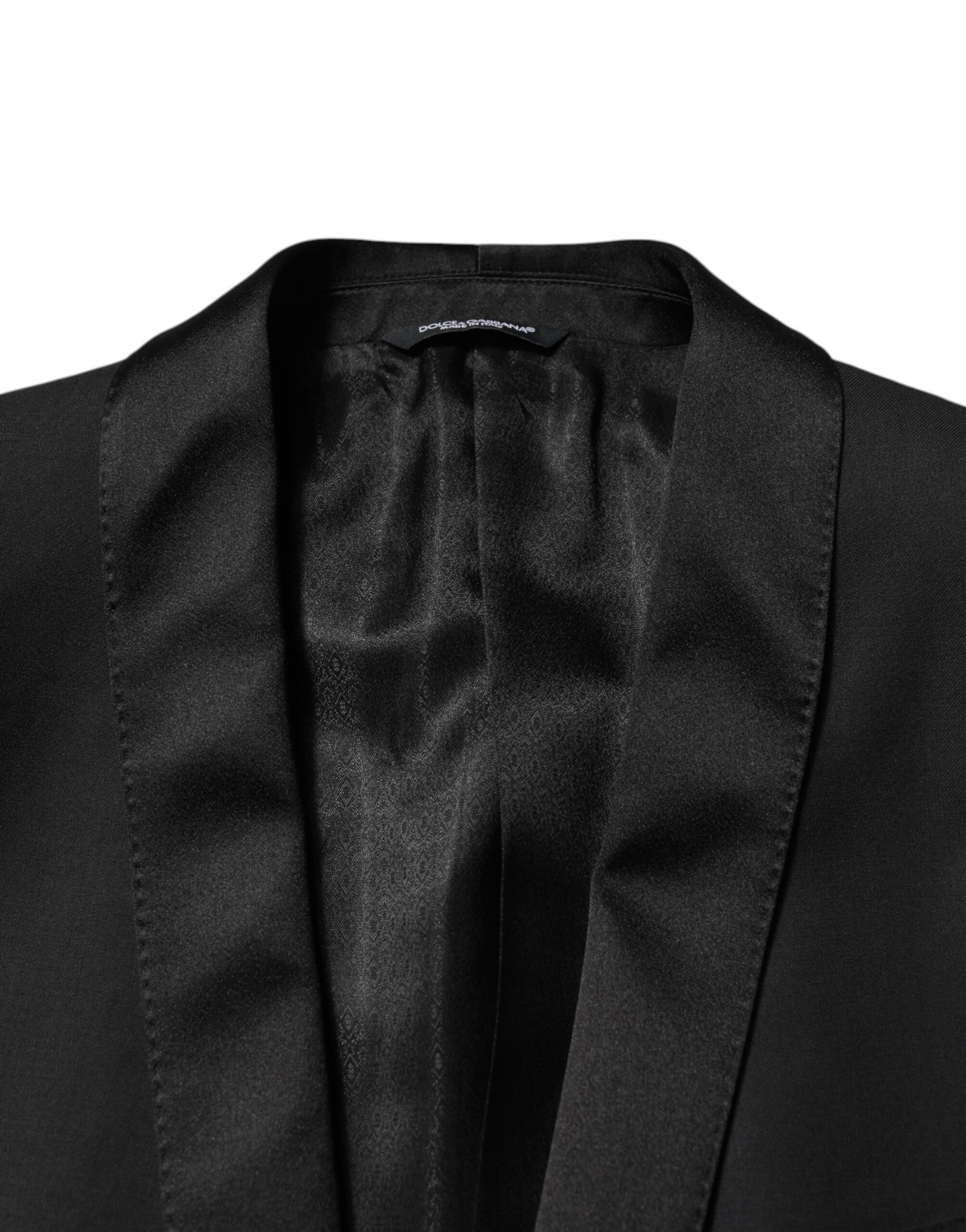 Dolce & Gabbana Black Wool Men Single Breasted 2 Piece Suit | Regal Royce