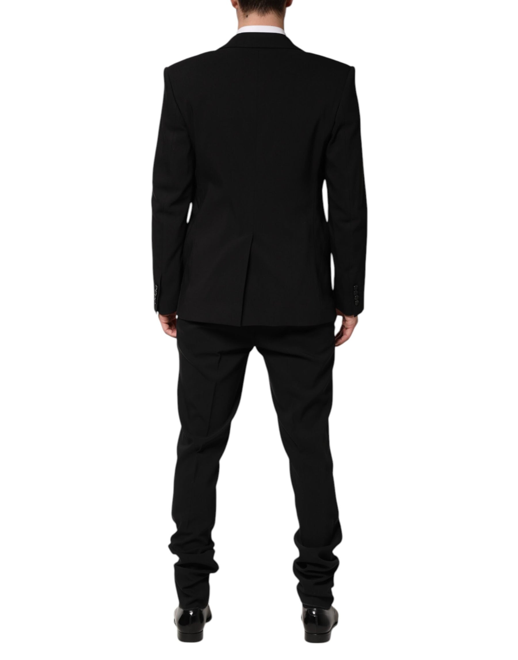 Dolce & Gabbana Black Cotton Single Breasted 2 Piece Suit | Regal Royce