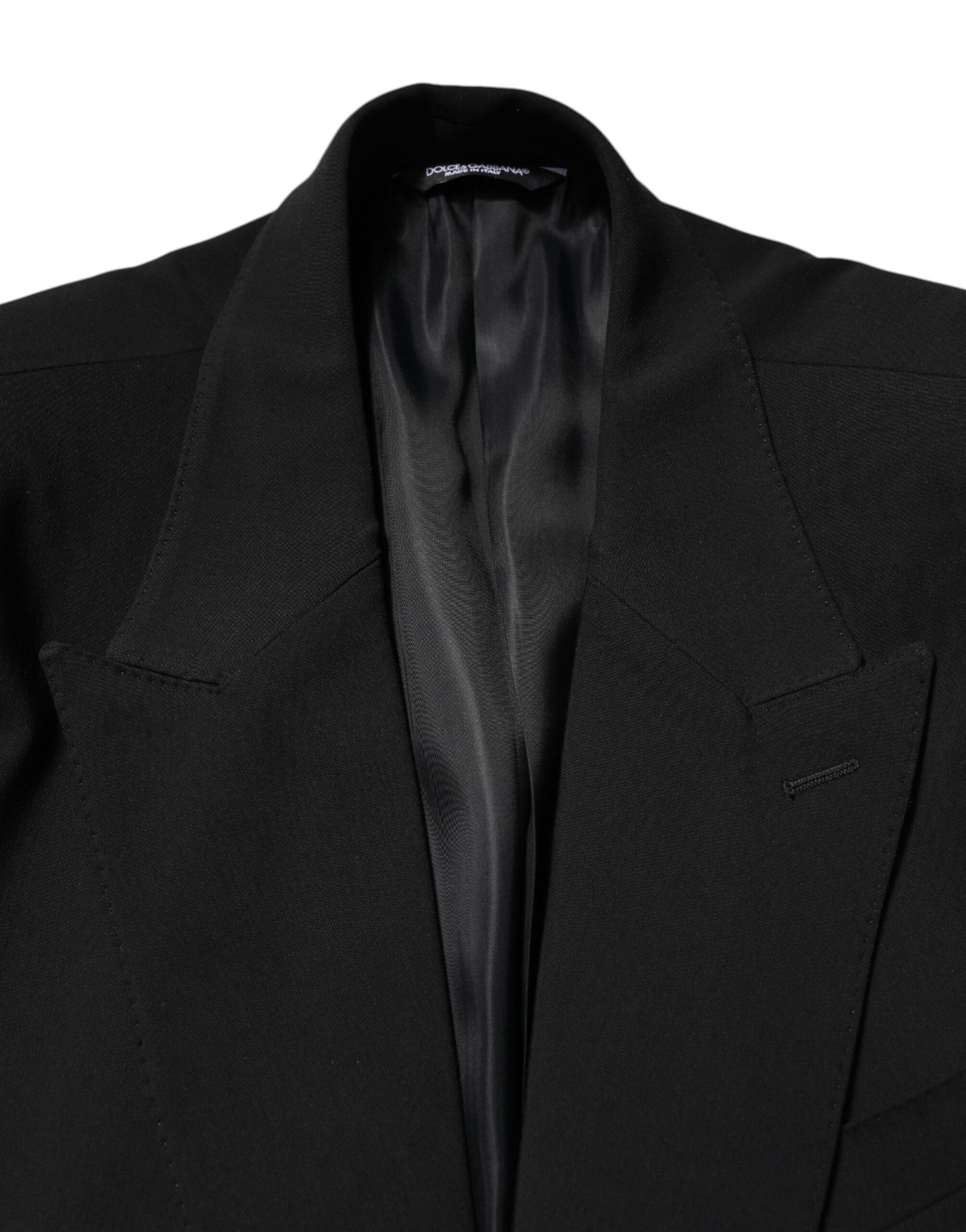 Dolce & Gabbana Black Cotton Single Breasted 2 Piece Suit | Regal Royce