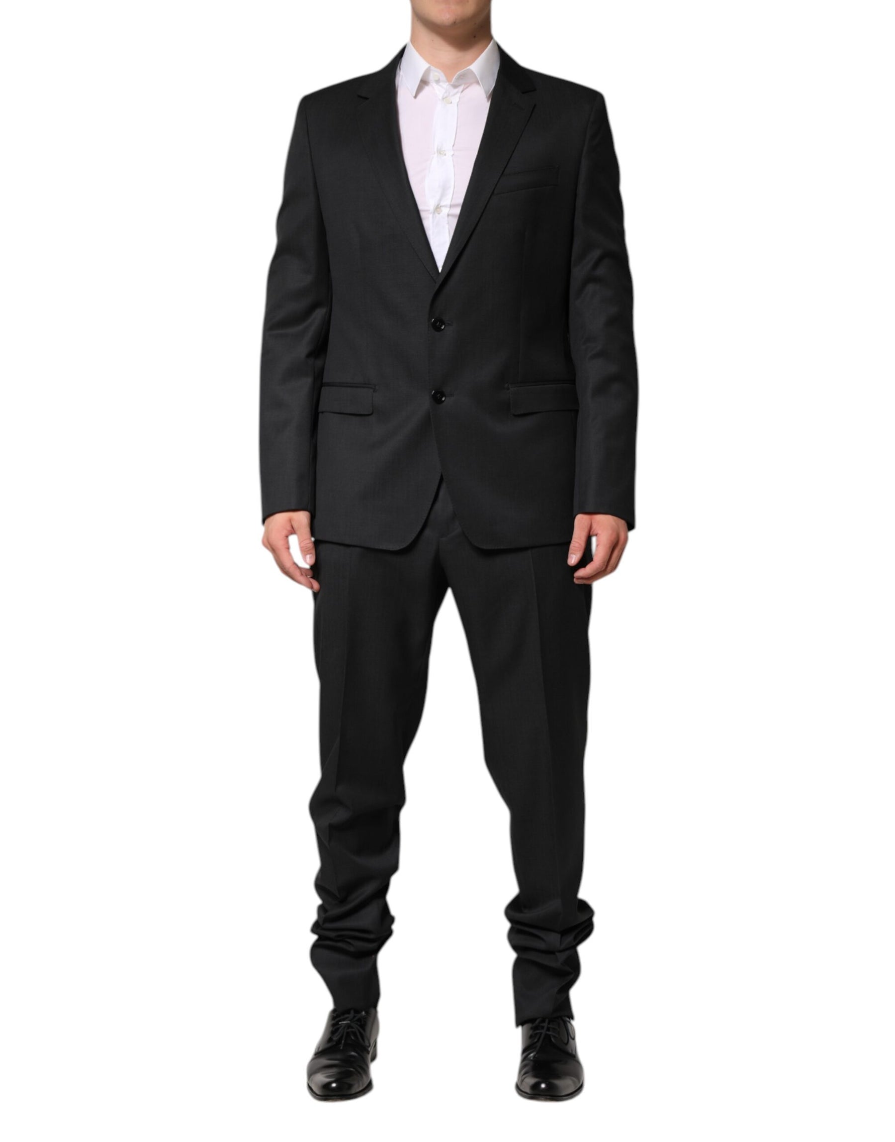 Dolce & Gabbana Dark Gray Wool Single Breasted 2 Piece Suit | Regal Royce