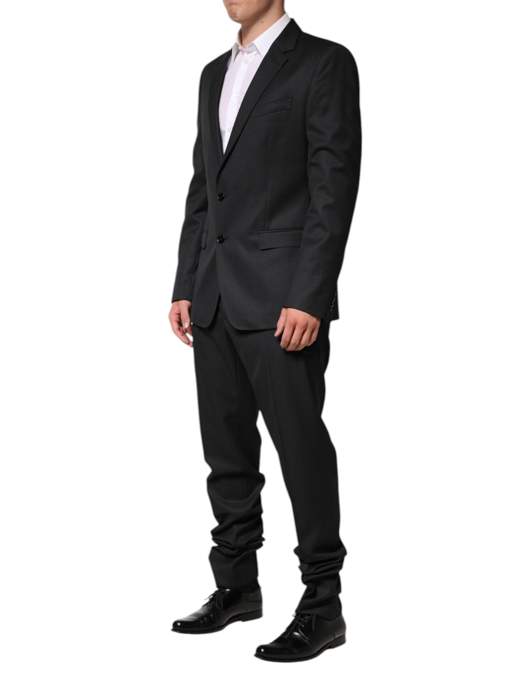 Dolce & Gabbana Dark Gray Wool Single Breasted 2 Piece Suit | Regal Royce