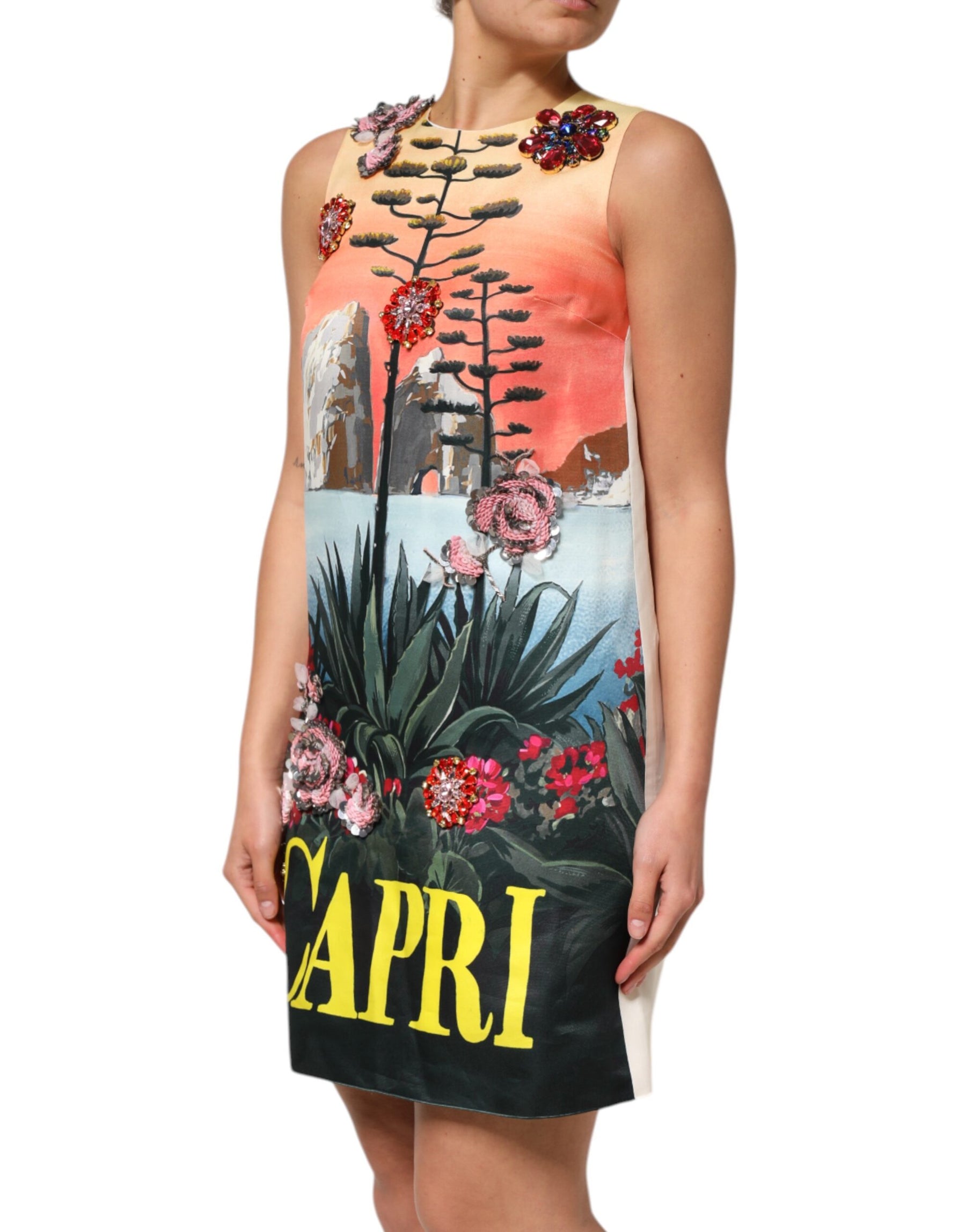 Dolce & Gabbana Multicolor Crystal Embellished A-line Mini Dress | Regal Royce