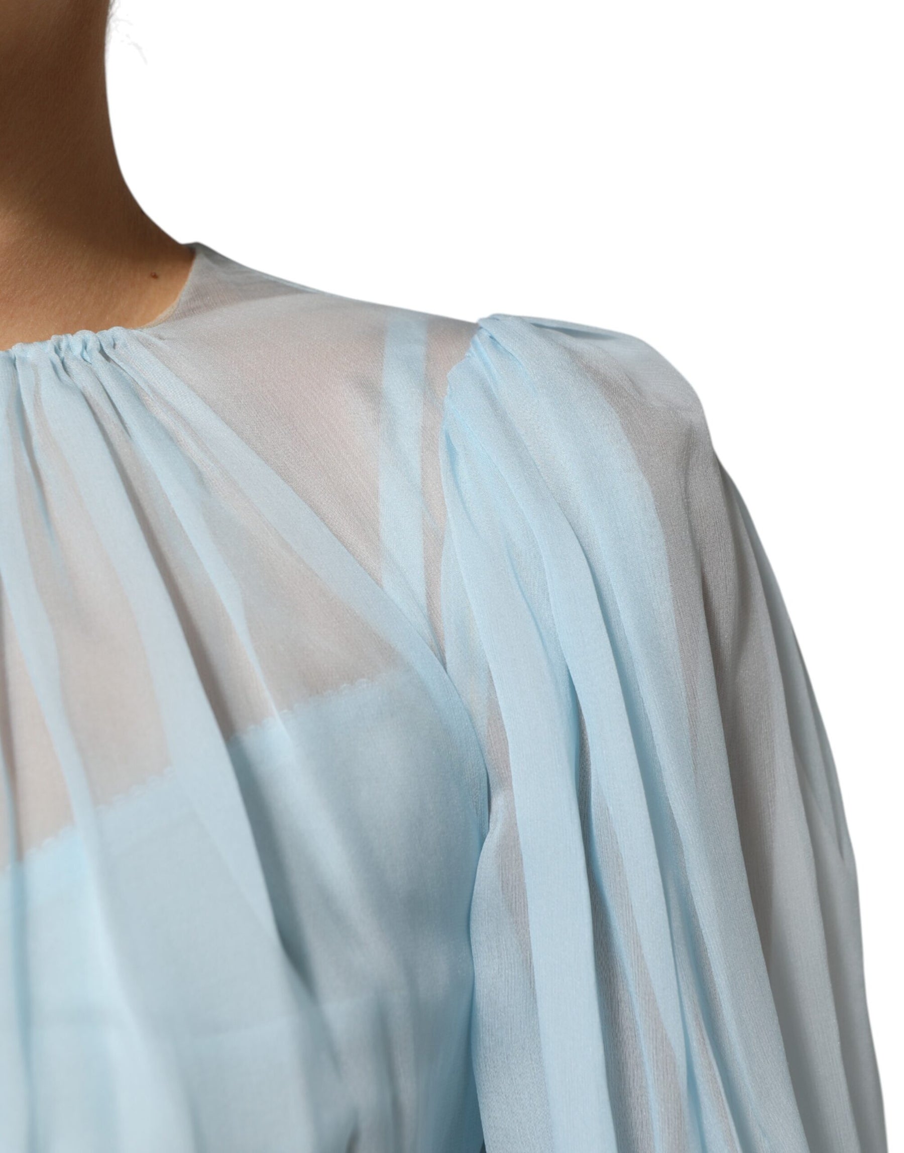 Dolce & Gabbana Fuchsia Light Blue Silk Two Tone Midi Dress | Regal Royce