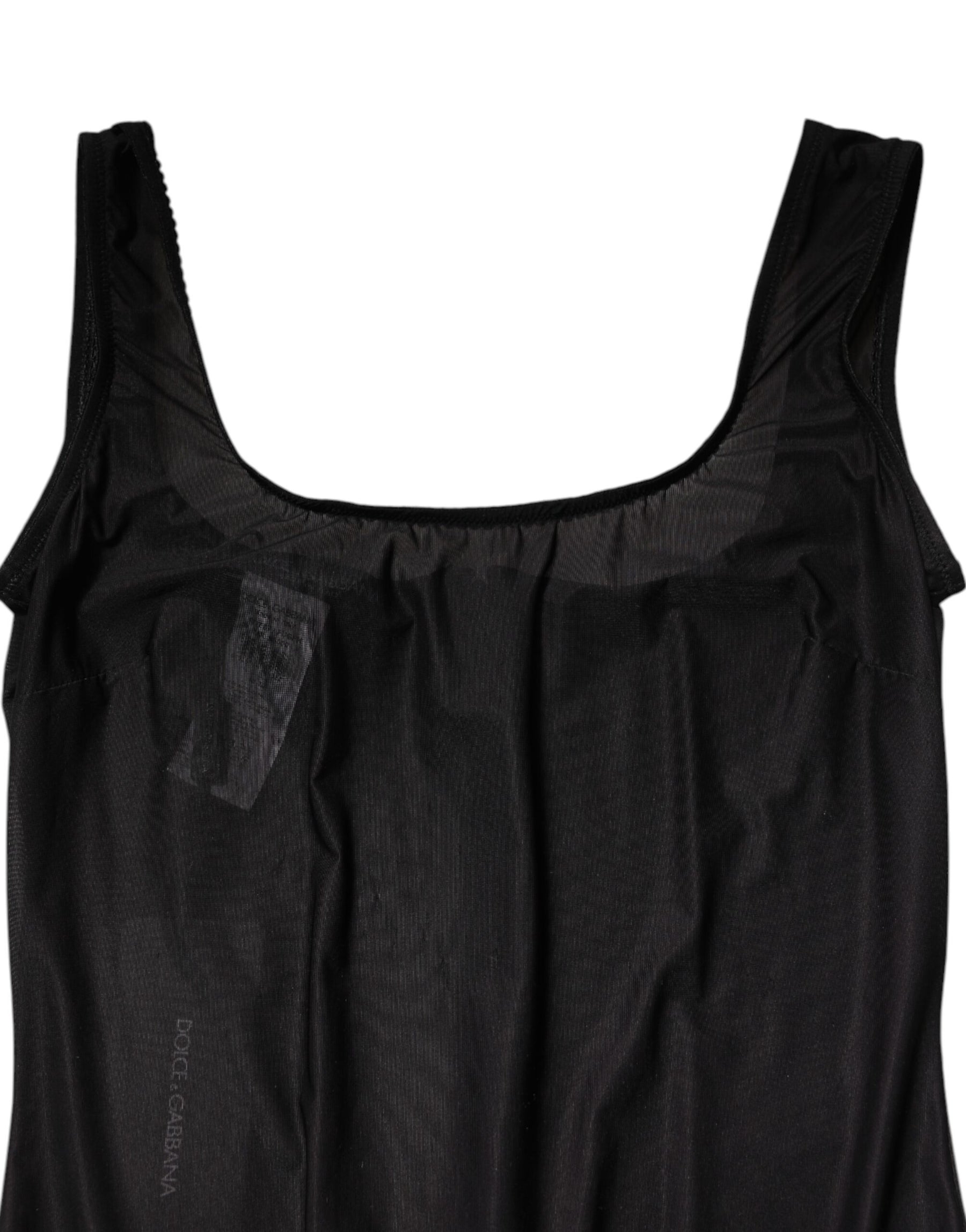 Dolce & Gabbana Black Nylon Sleeveless Round Neck Tank Top | Regal Royce