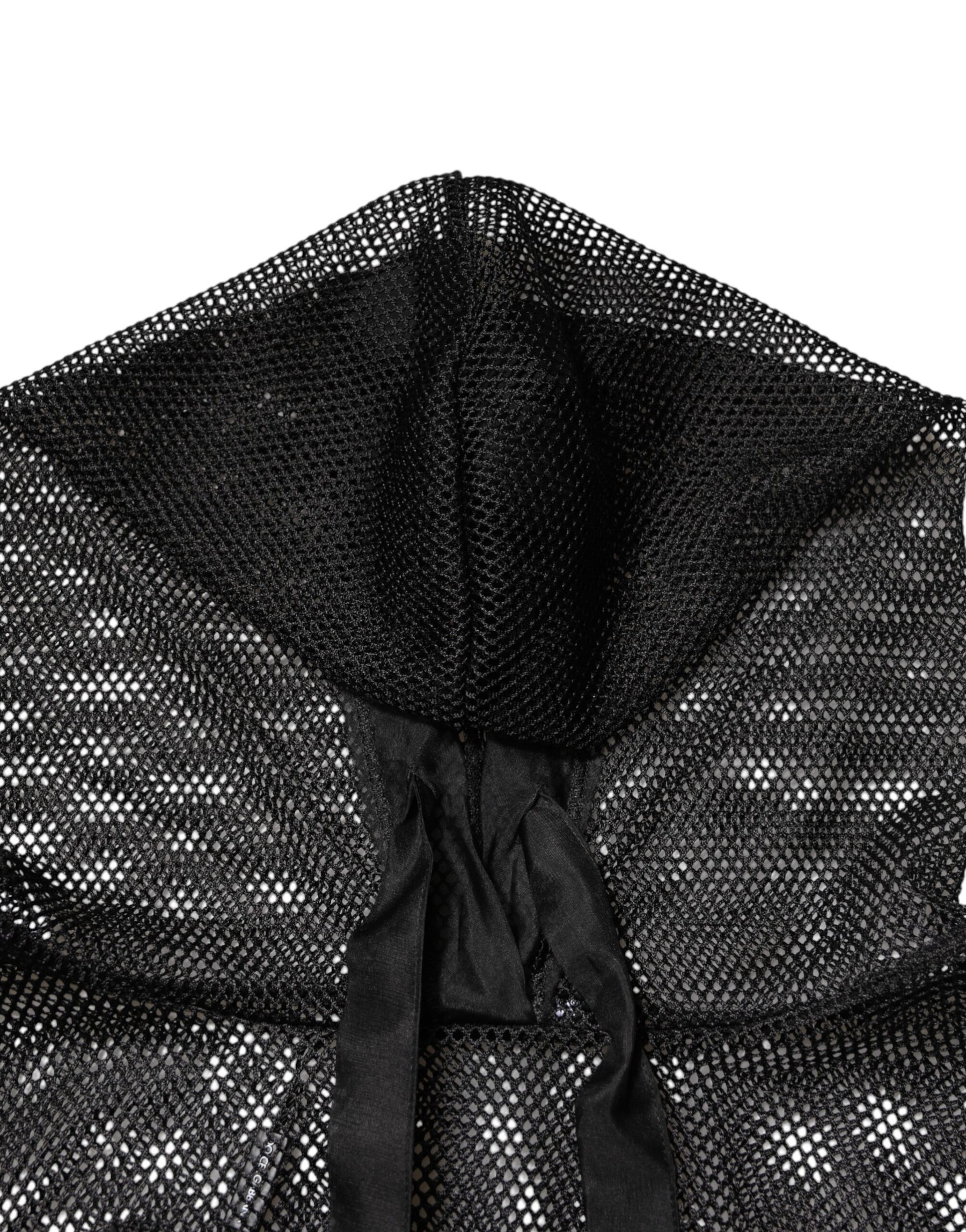 Dolce & Gabbana Black See Through Hooded Pullover Sweater | Regal Royce
