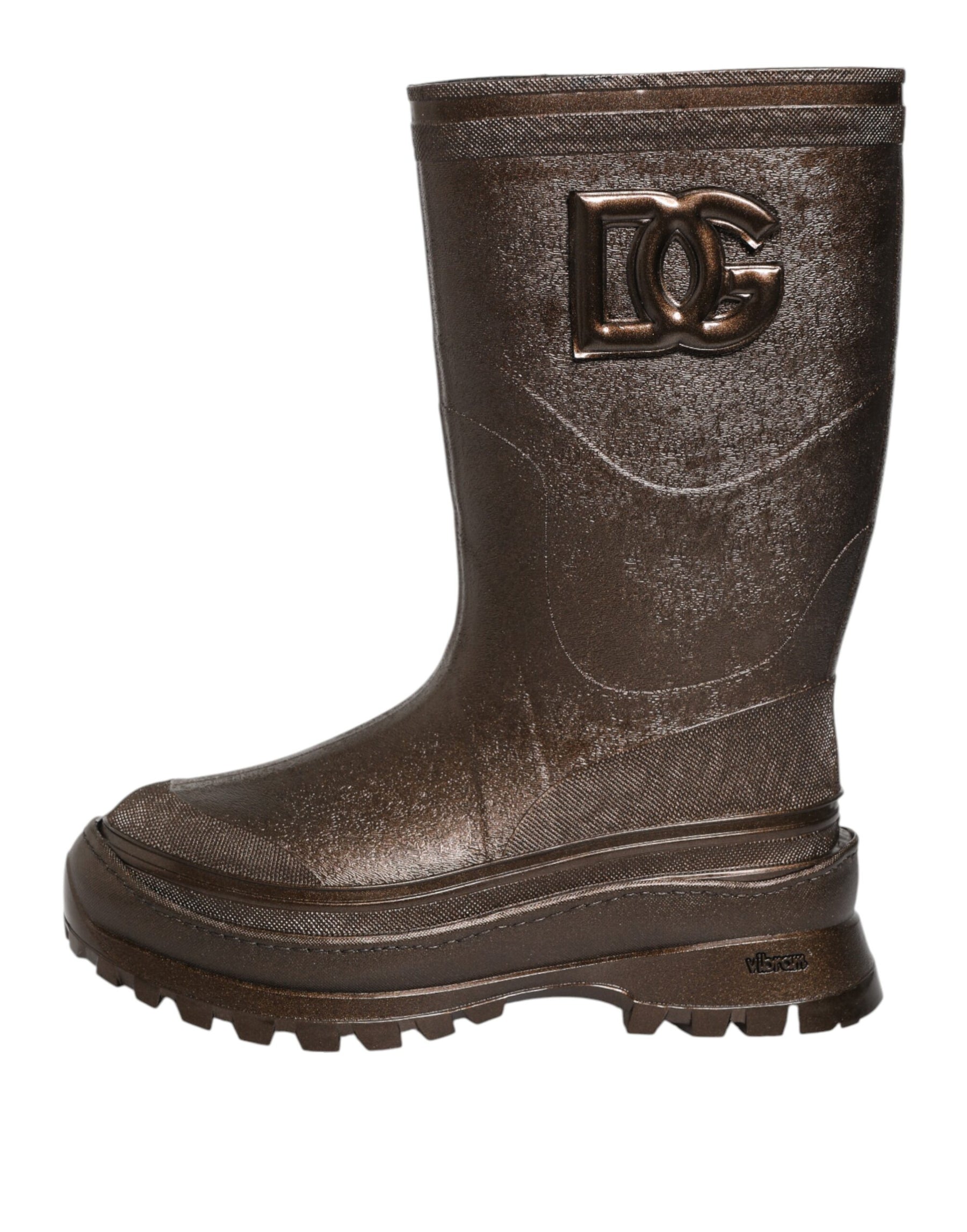 Dolce & Gabbana Metallic Brown Pull On Rain Boots Shoes | Regal Royce