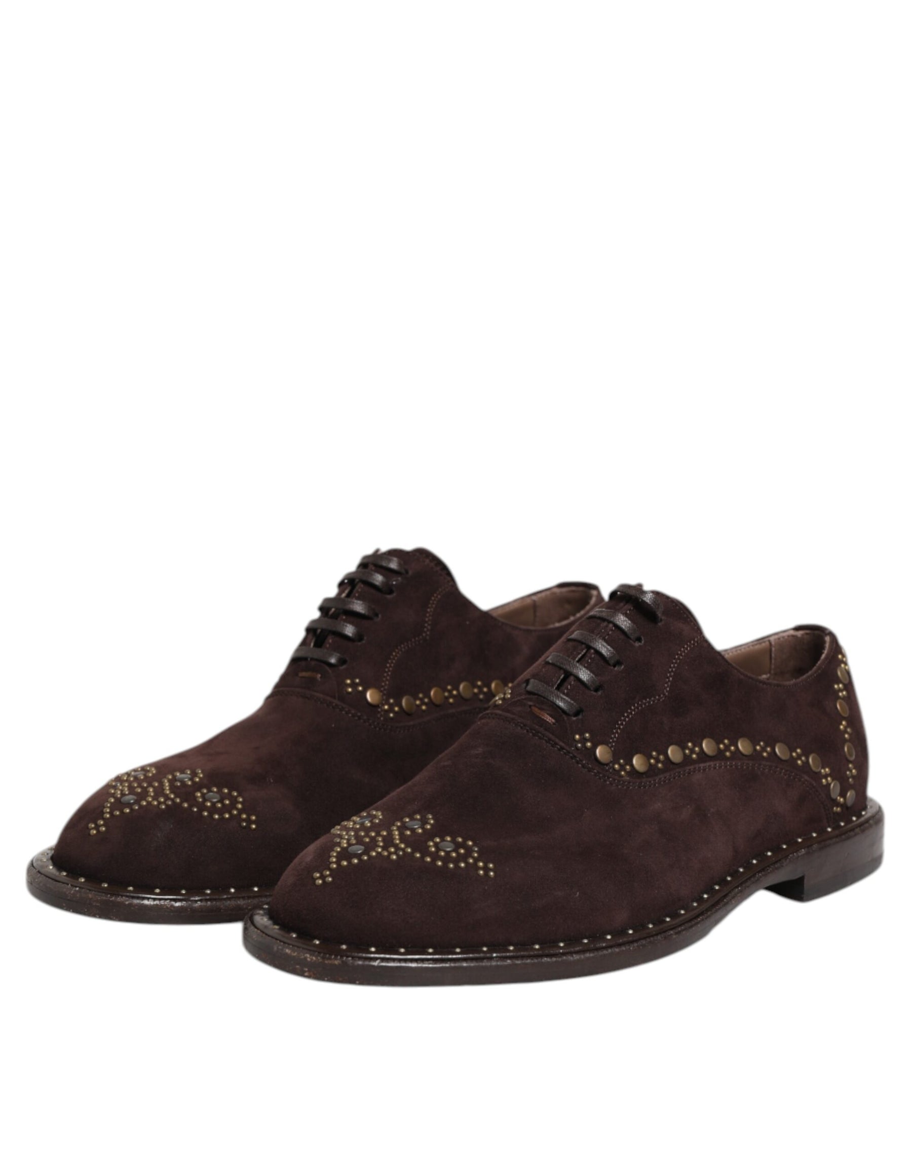 Dolce & Gabbana Brown Velvet Lace Up Oxford Dress Shoes | Regal Royce