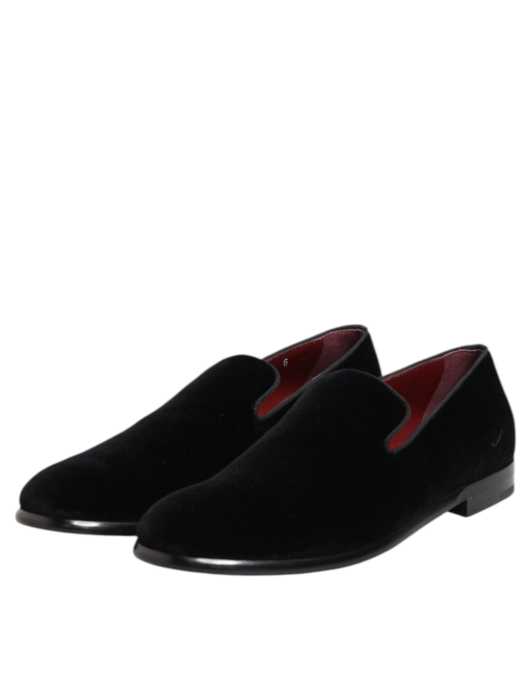 Dolce & Gabbana Black Velvet Loafers Formal Men Dress Shoes | Regal Royce