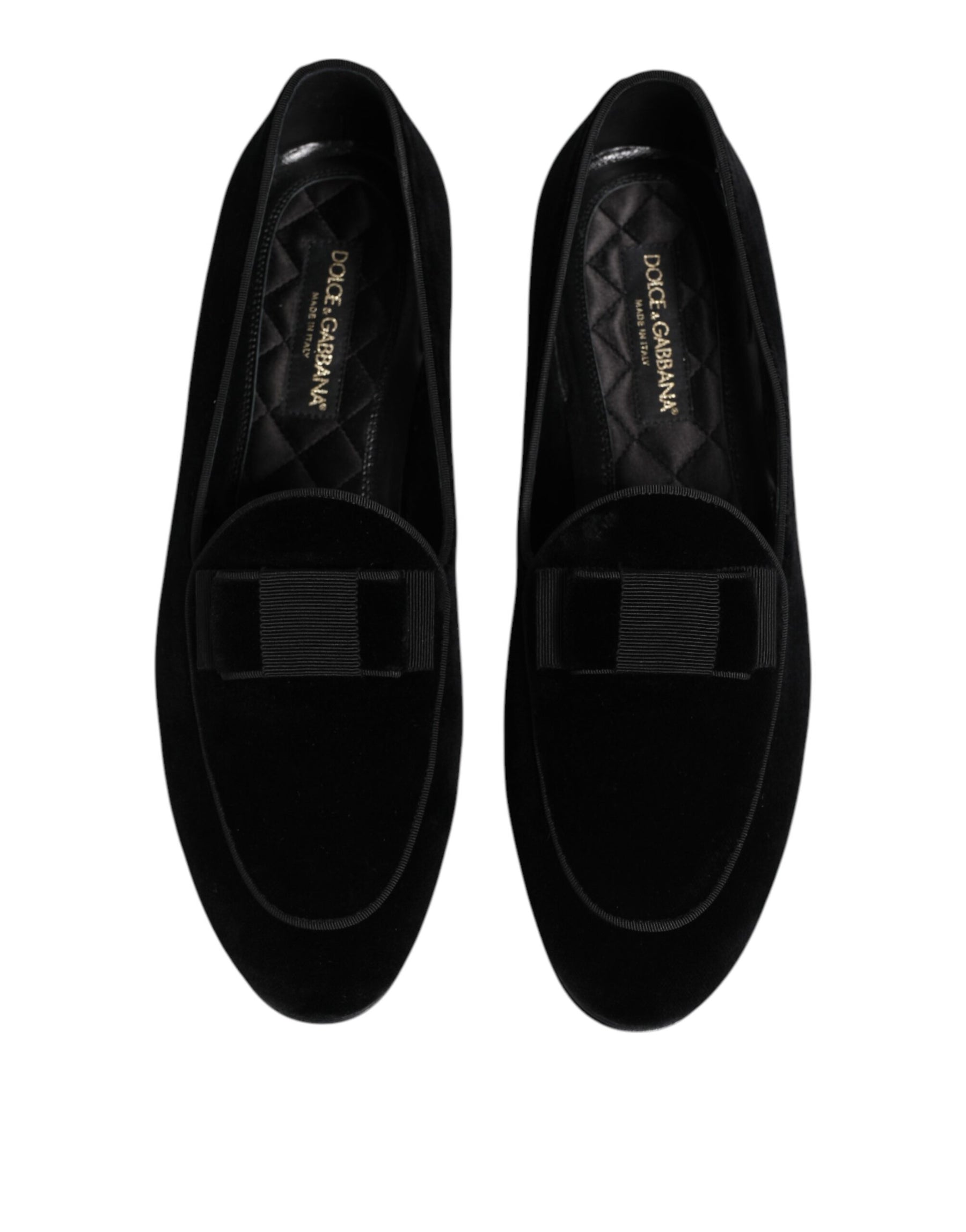 Dolce & Gabbana Black Velvet Loafers Formal Men Dress Shoes | Regal Royce