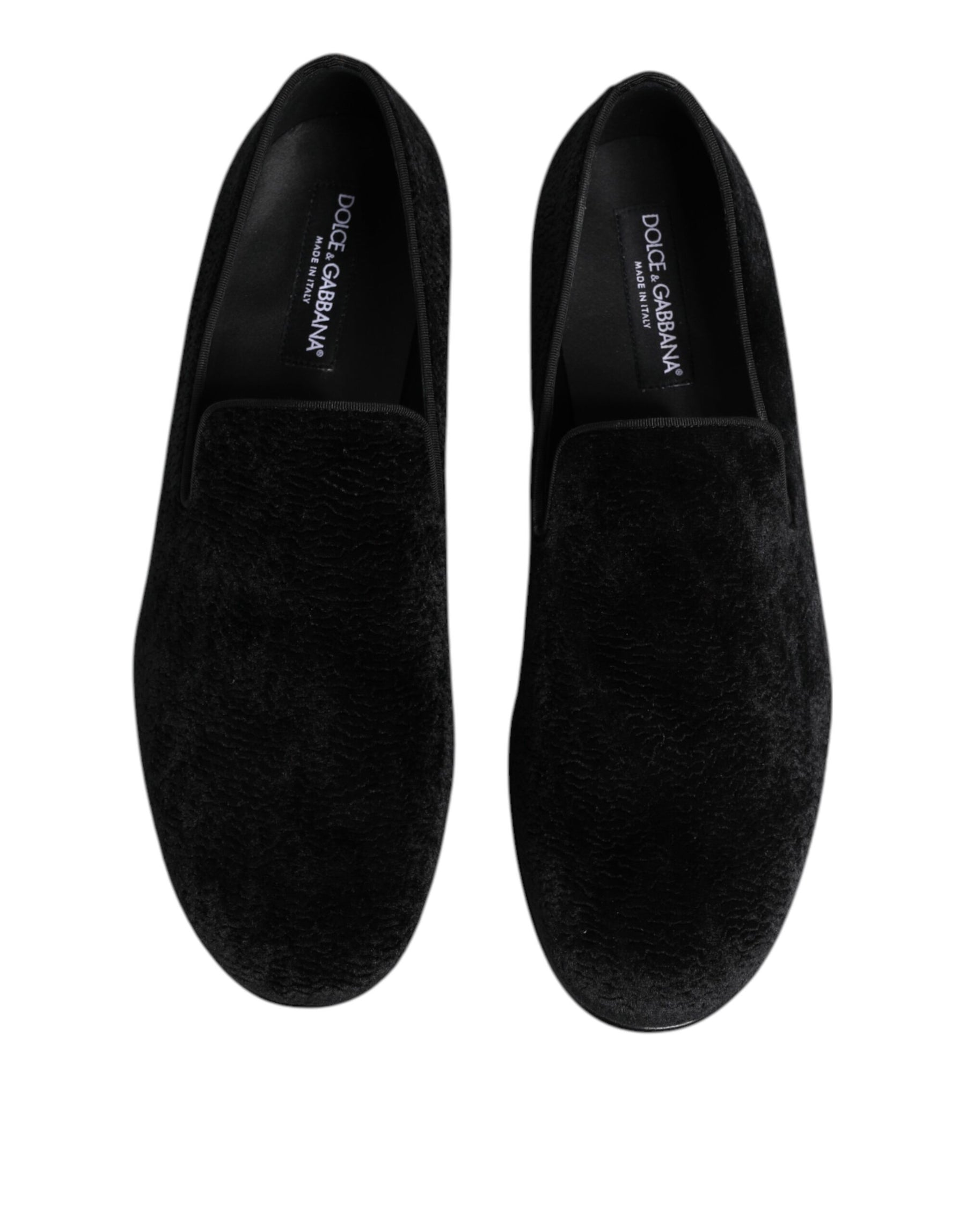 Dolce & Gabbana Black Jacquard Loafers Formal Men Dress Shoes | Regal Royce