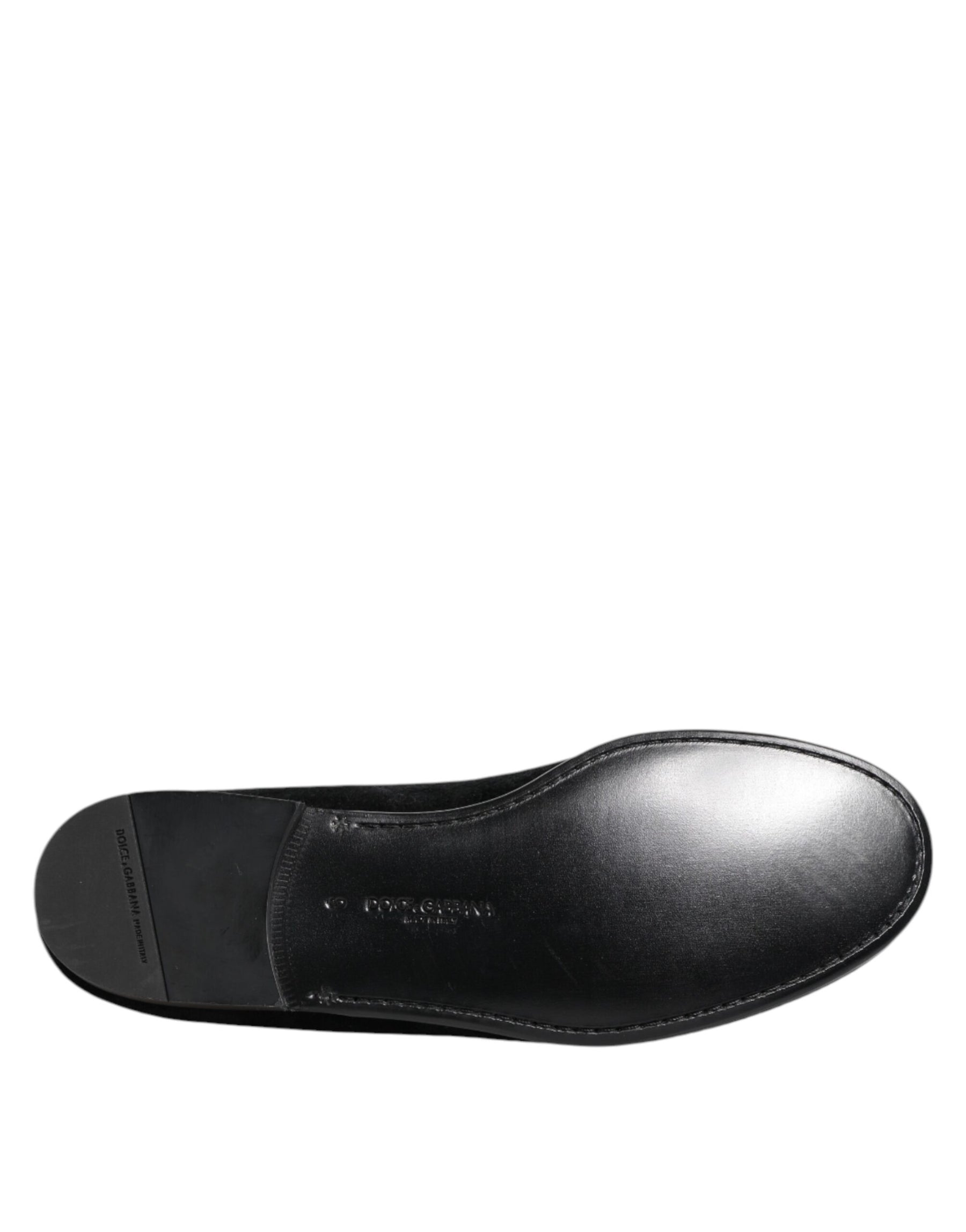 Dolce & Gabbana Black Jacquard Loafers Formal Men Dress Shoes | Regal Royce