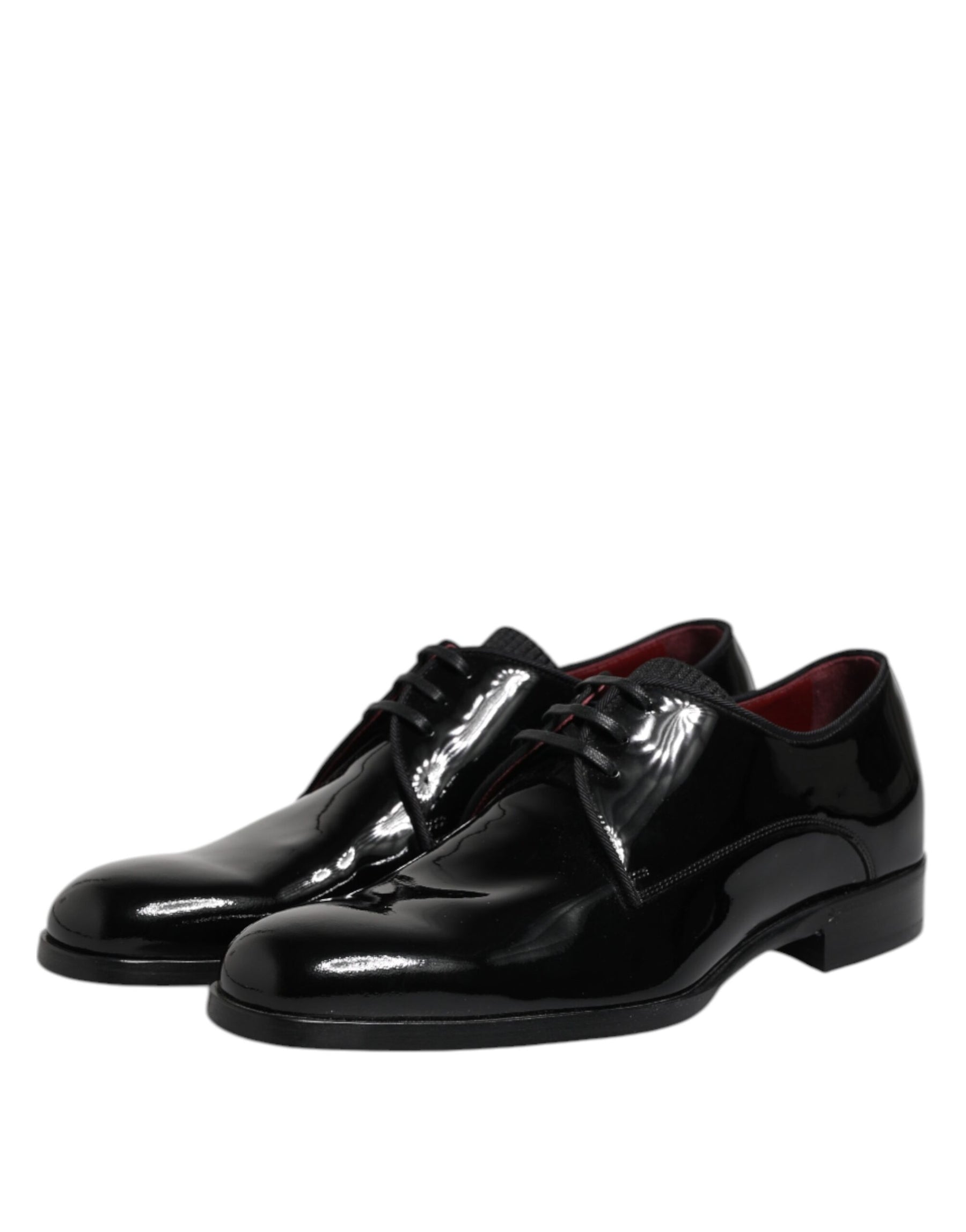 Dolce & Gabbana Black Leather Lace Up Men Derby Formal Shoes | Regal Royce