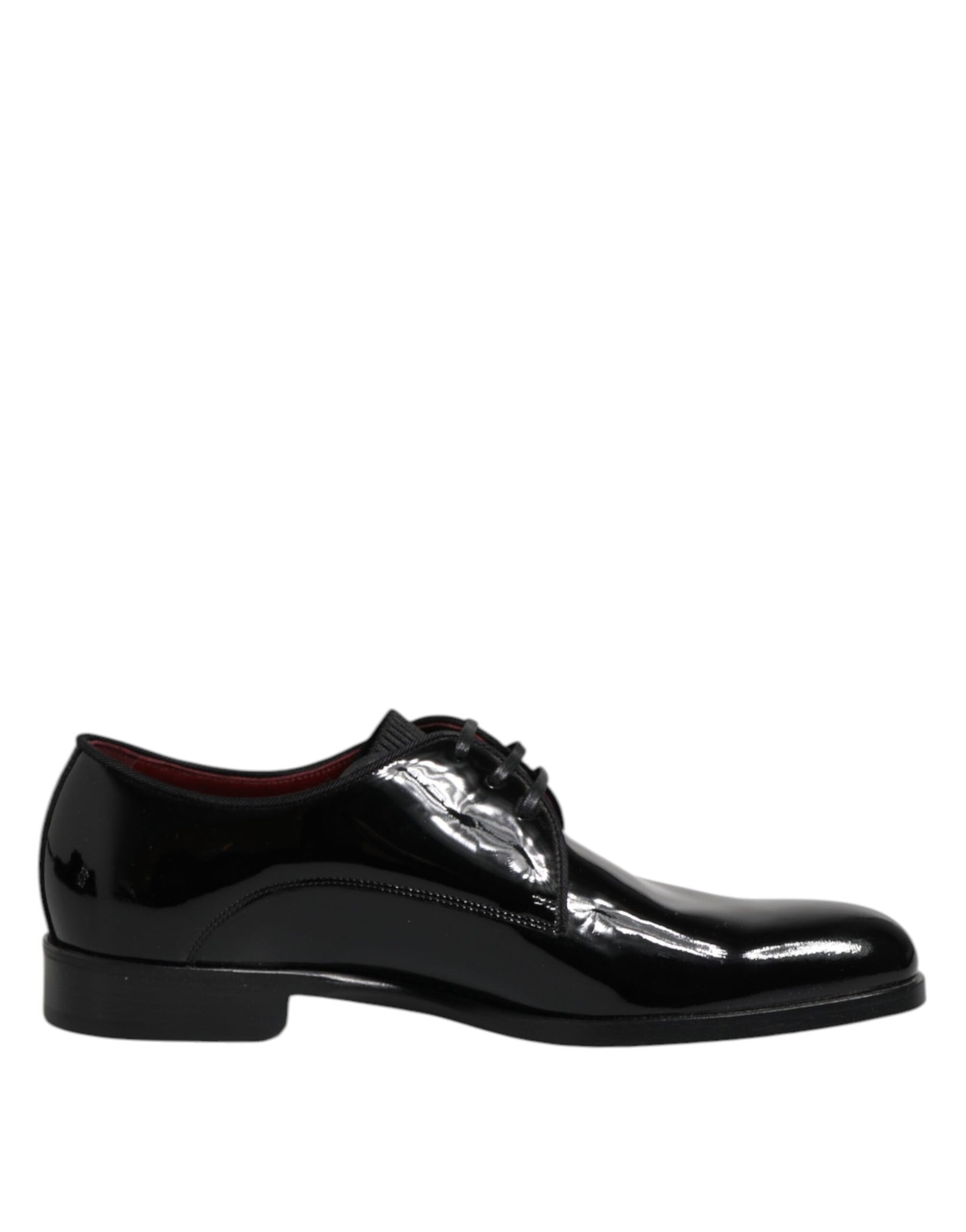 Dolce & Gabbana Black Leather Lace Up Men Derby Formal Shoes | Regal Royce