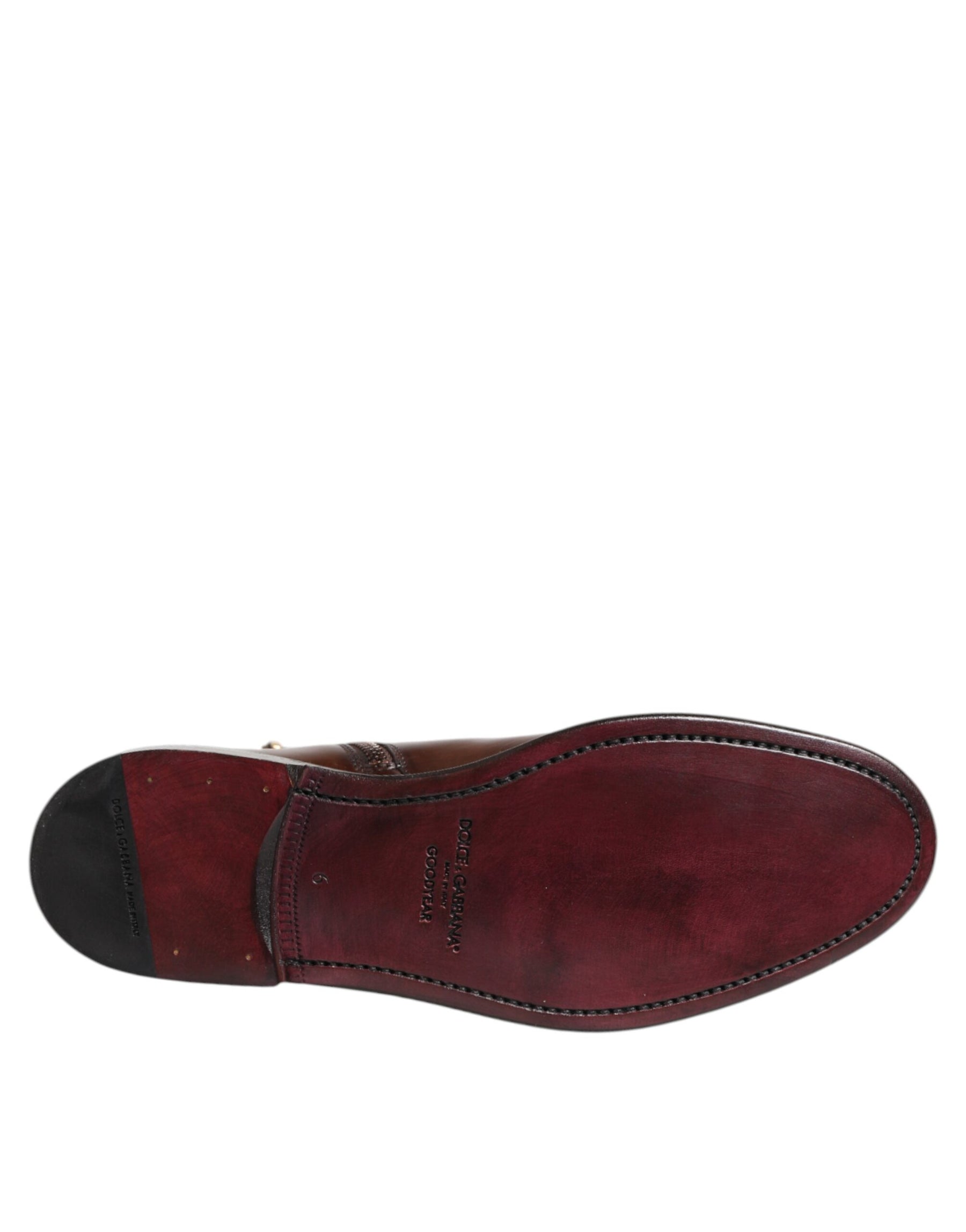 Dolce & Gabbana Brown Chelsea Leather Mid Calf Boots Shoes | Regal Royce