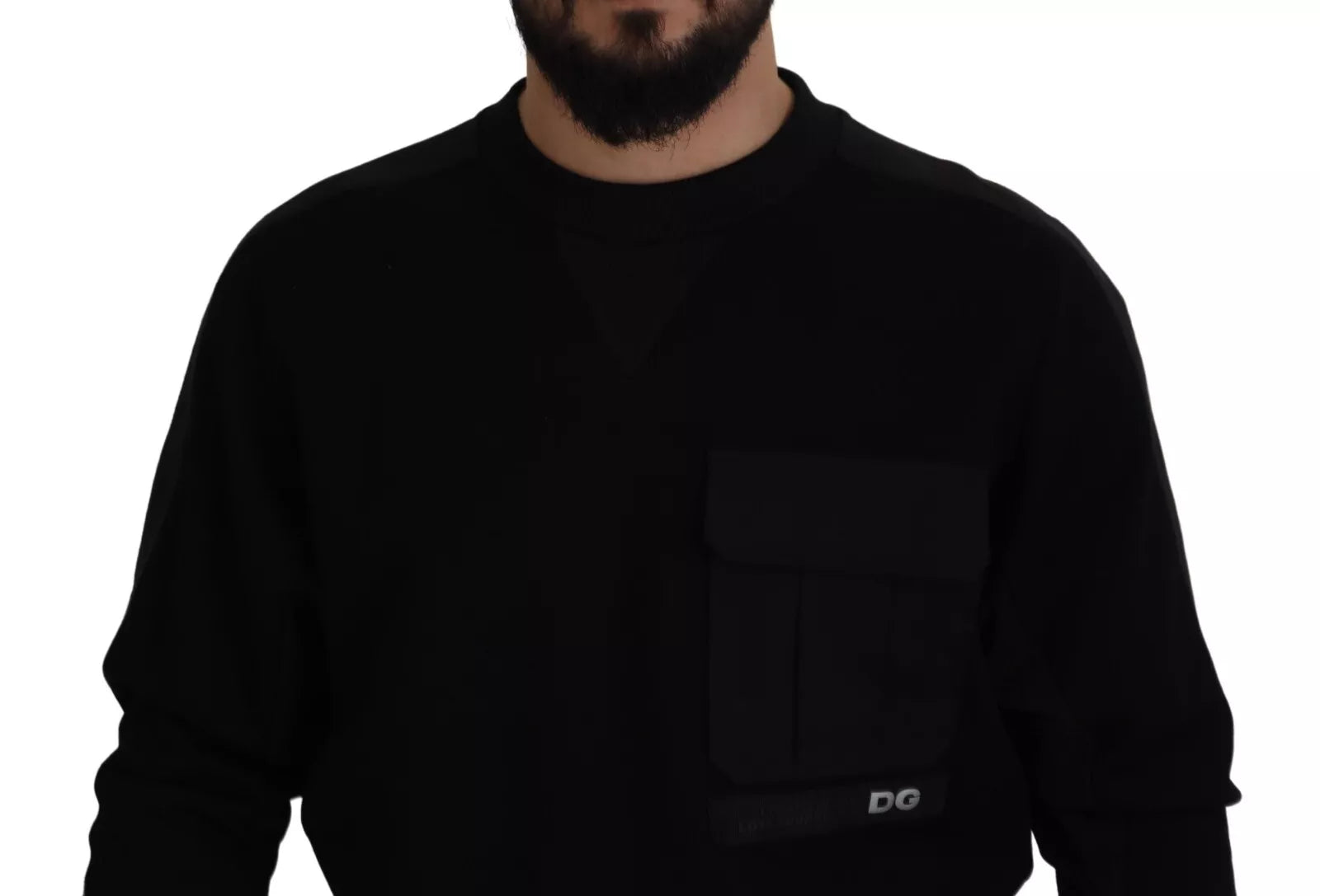 Dolce & Gabbana Black Cotton Crewneck Sweatshirt Sweater | Regal Royce
