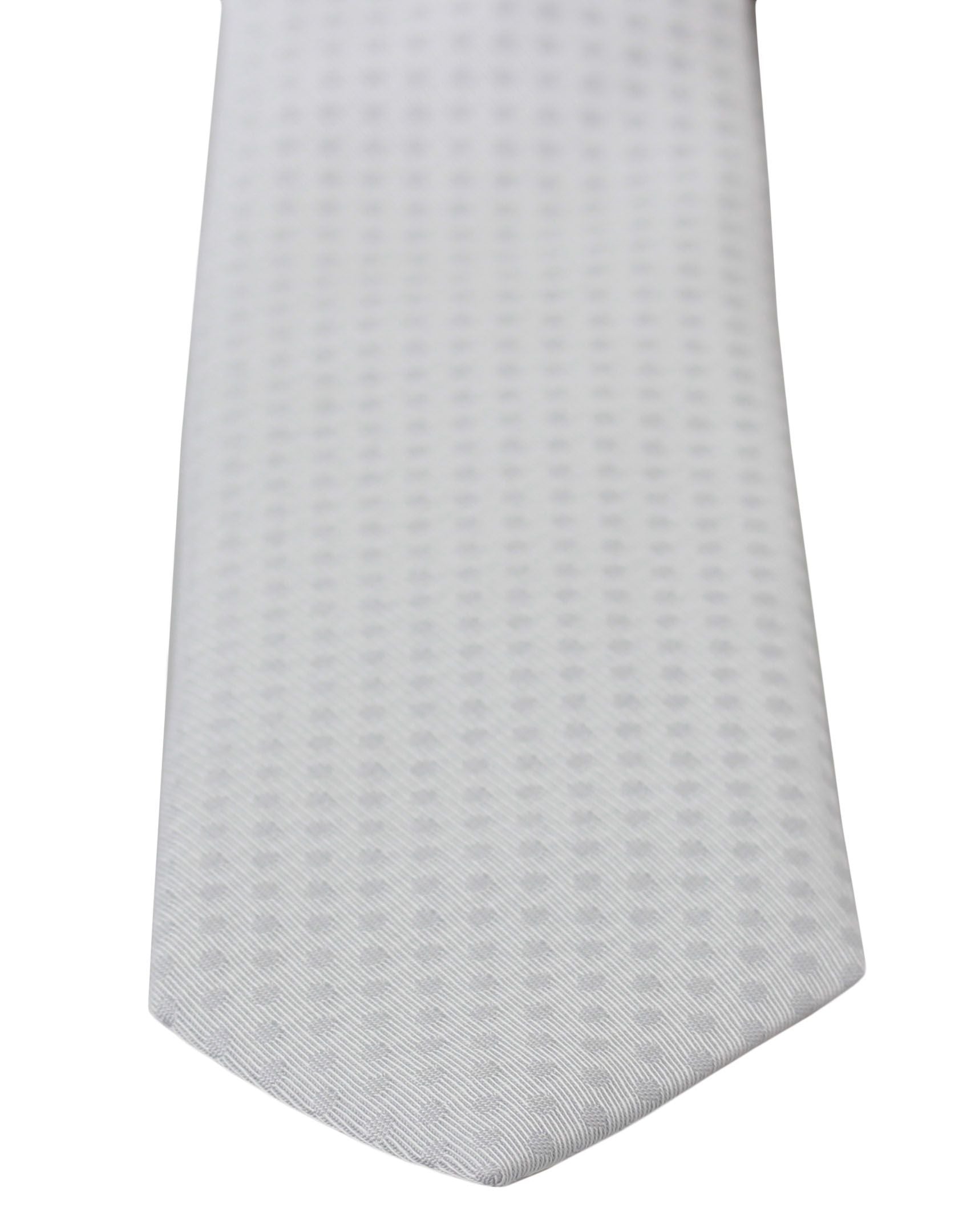 Dolce & Gabbana White Patterned Classic Mens Slim Necktie Tie | Regal Royce