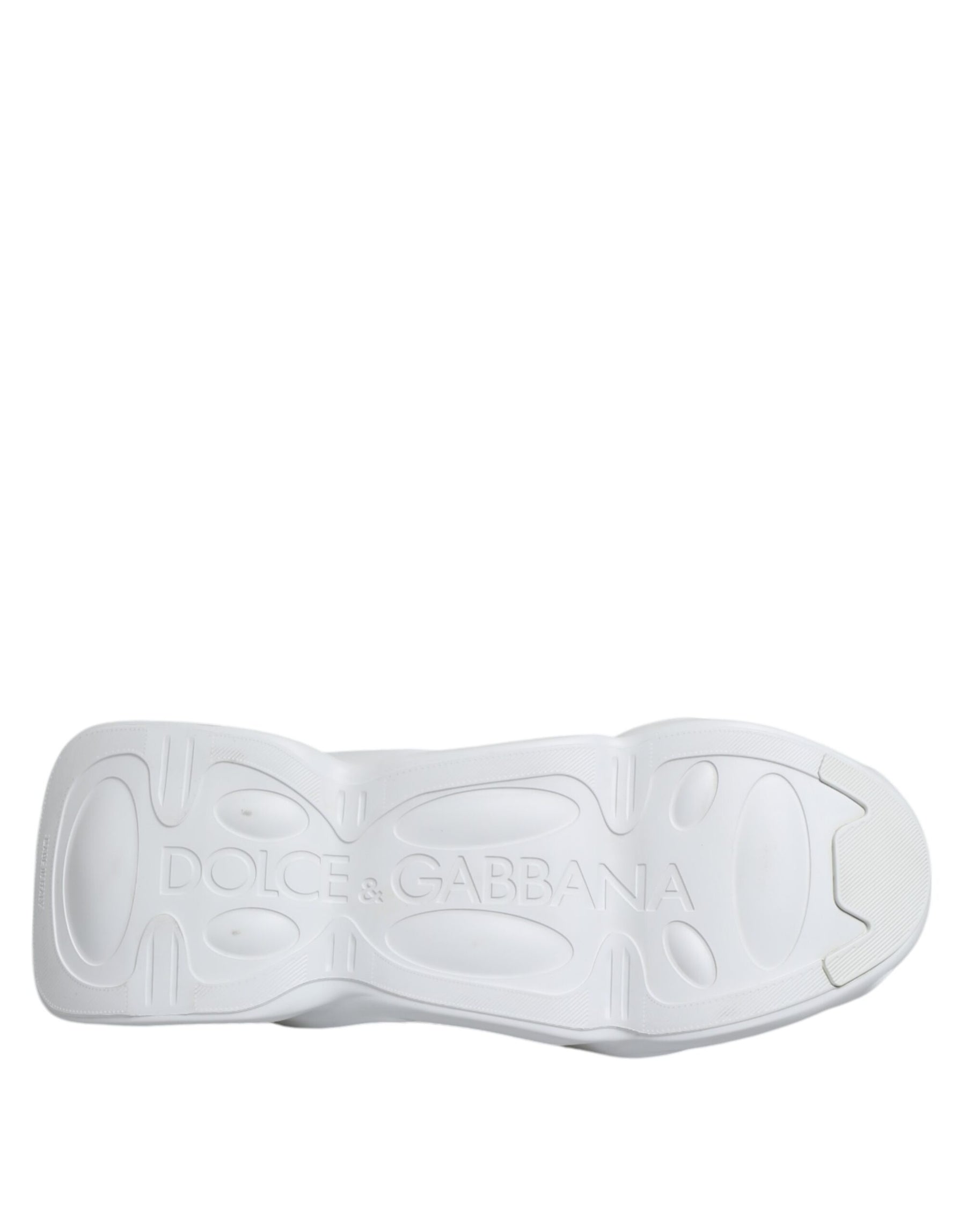 Dolce & Gabbana White Silver Slip On Wave Socks Sneakers Shoes | Regal Royce