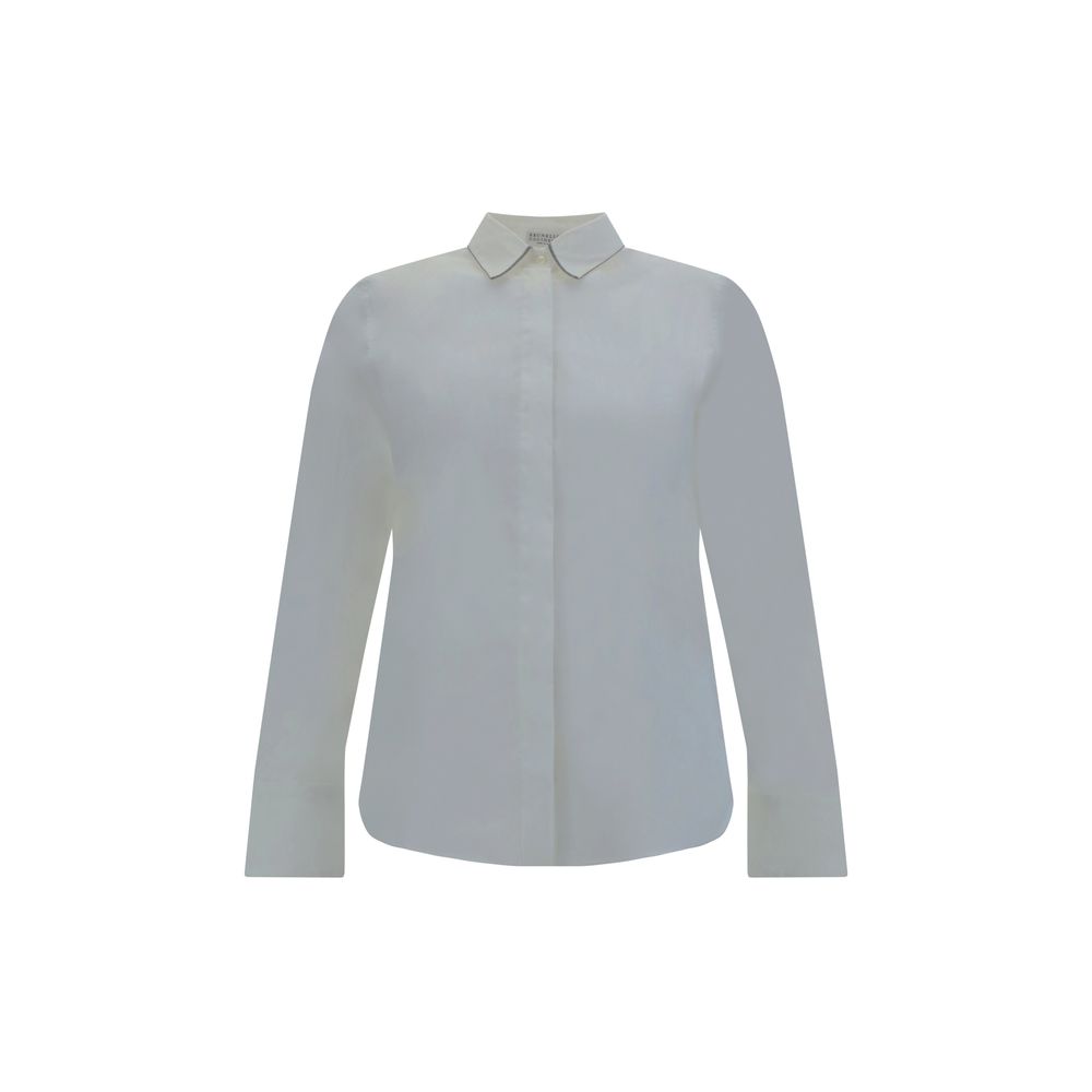 Brunello Cucinelli White Cotton Dress Shirt | Regal Royce