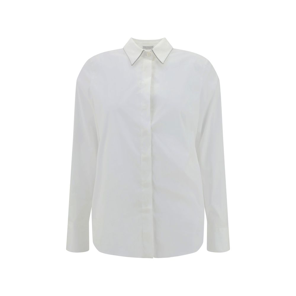 Brunello Cucinelli White Cotton Dress Shirt | Regal Royce