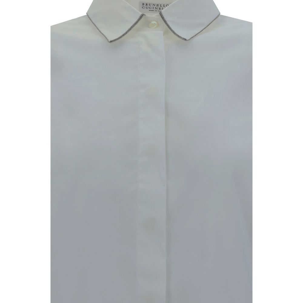 Brunello Cucinelli White Cotton Dress Shirt | Regal Royce