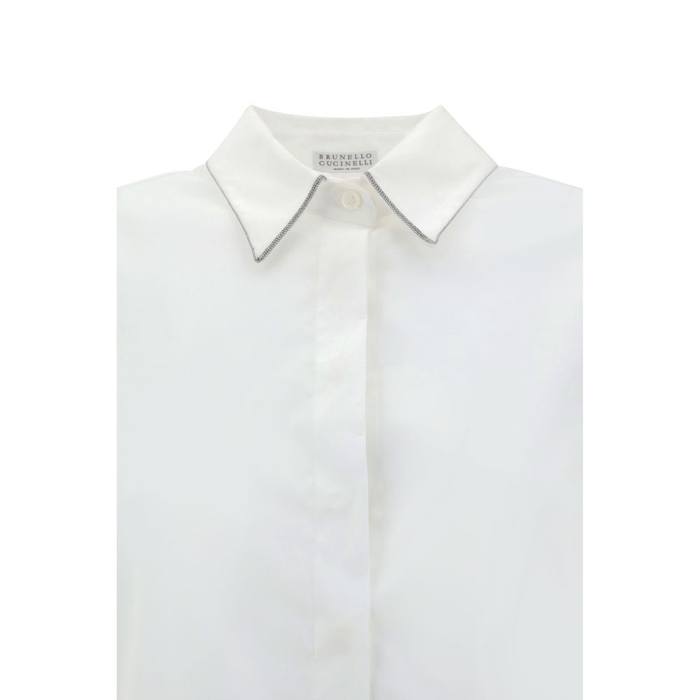 Brunello Cucinelli White Cotton Dress Shirt | Regal Royce